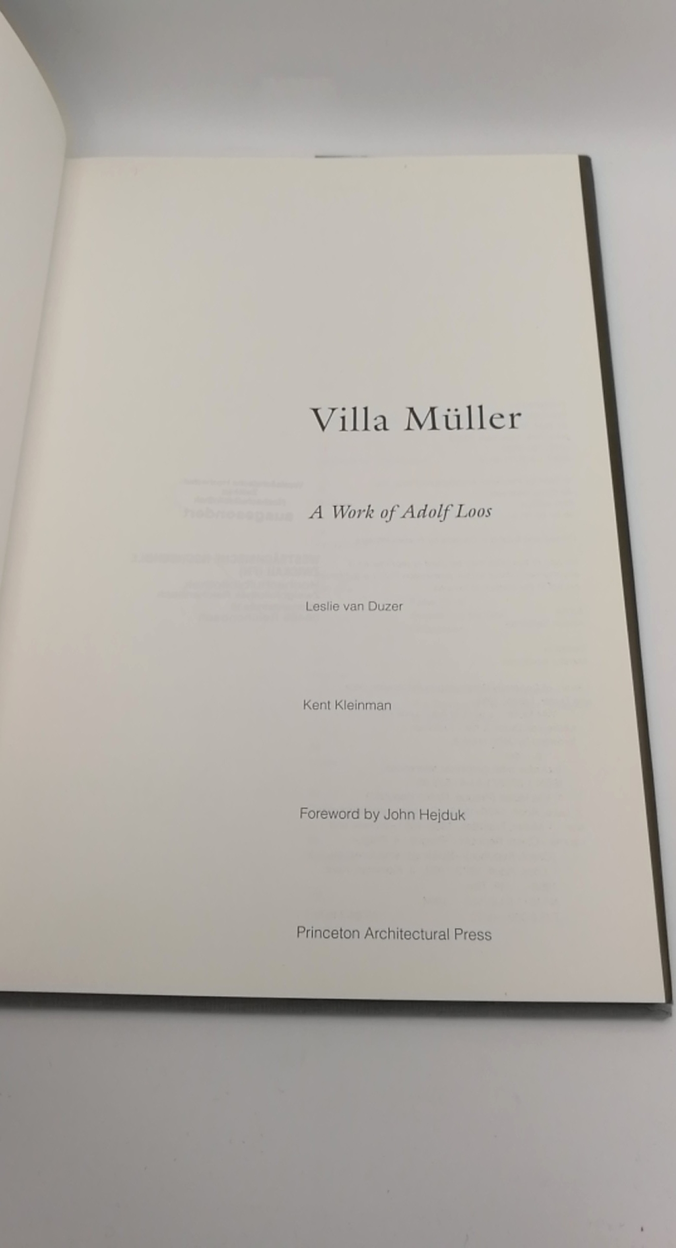 Van Duzer, Leslie: Villa Müller A work of Adolf Loos