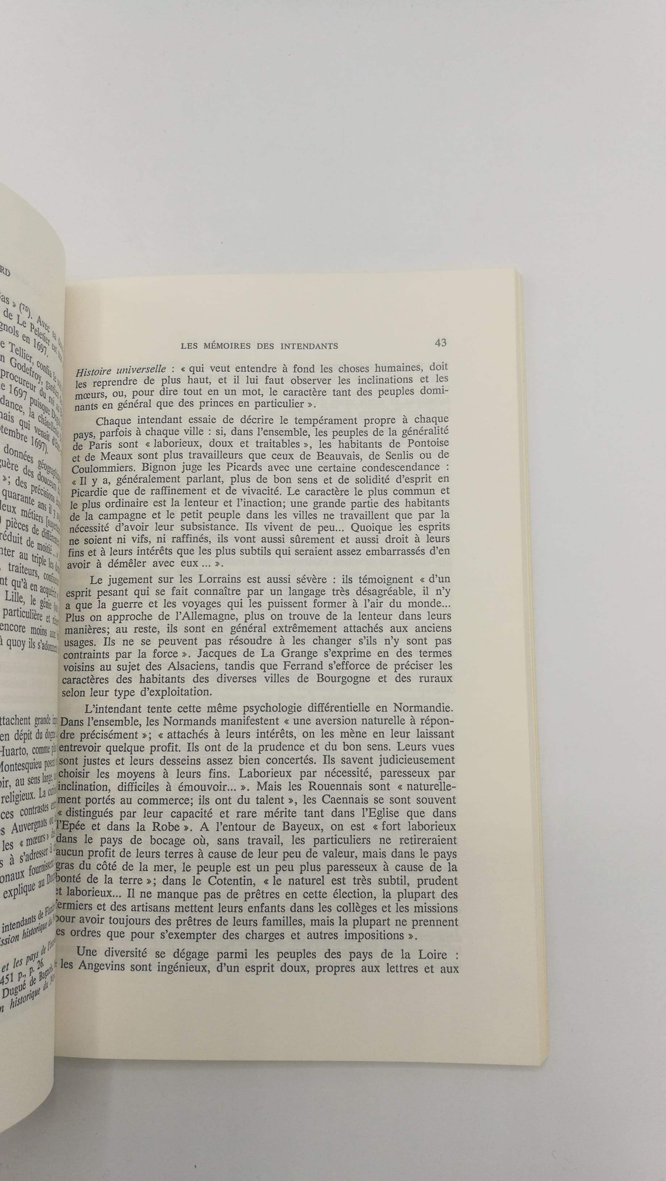 Trenard, Louis: Les Memoires des intendants pour l instruction du duc de Bourgogne 1698 Introduction générale