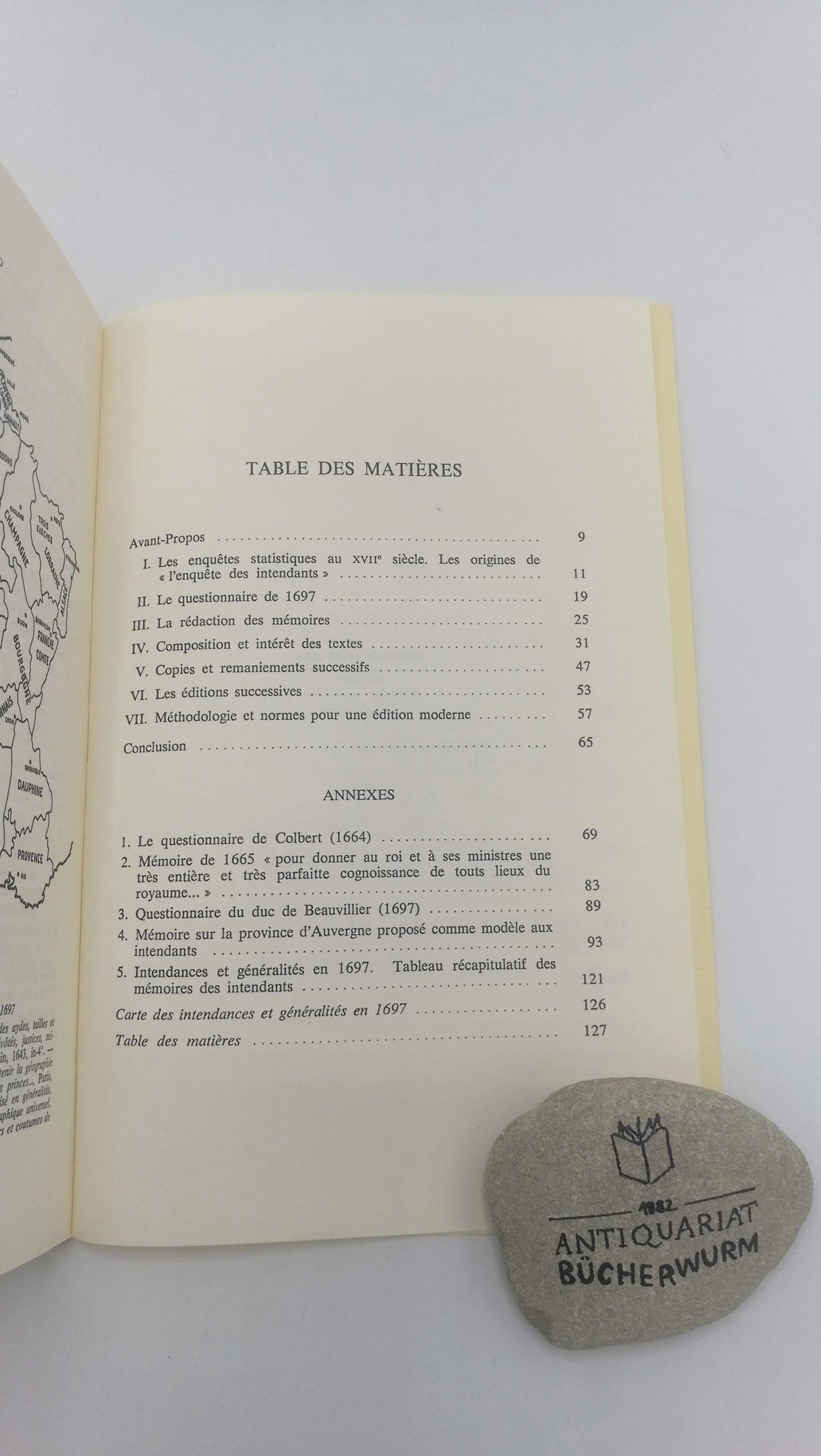 Trenard, Louis: Les Memoires des intendants pour l instruction du duc de Bourgogne 1698 Introduction générale