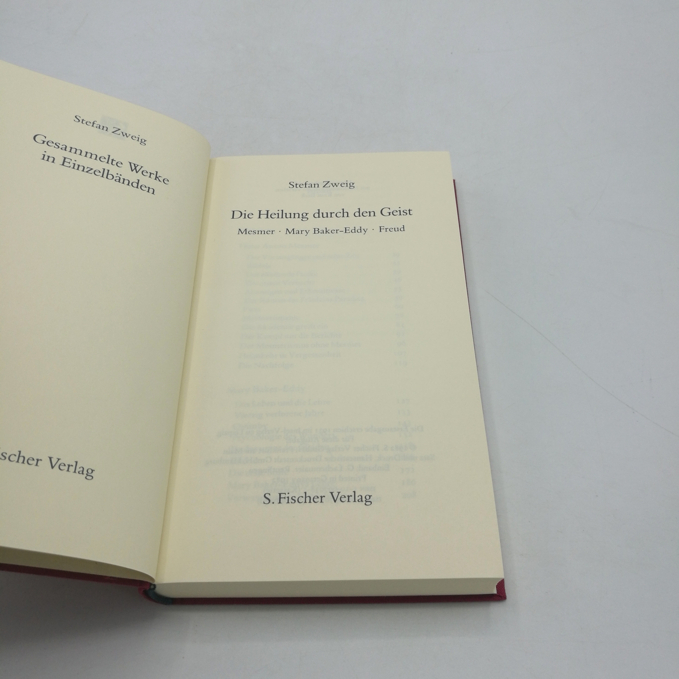 Zweig, Stefan: Die Heilung durch den Geist Mesmer, Mary Baker-Eddy, Freud