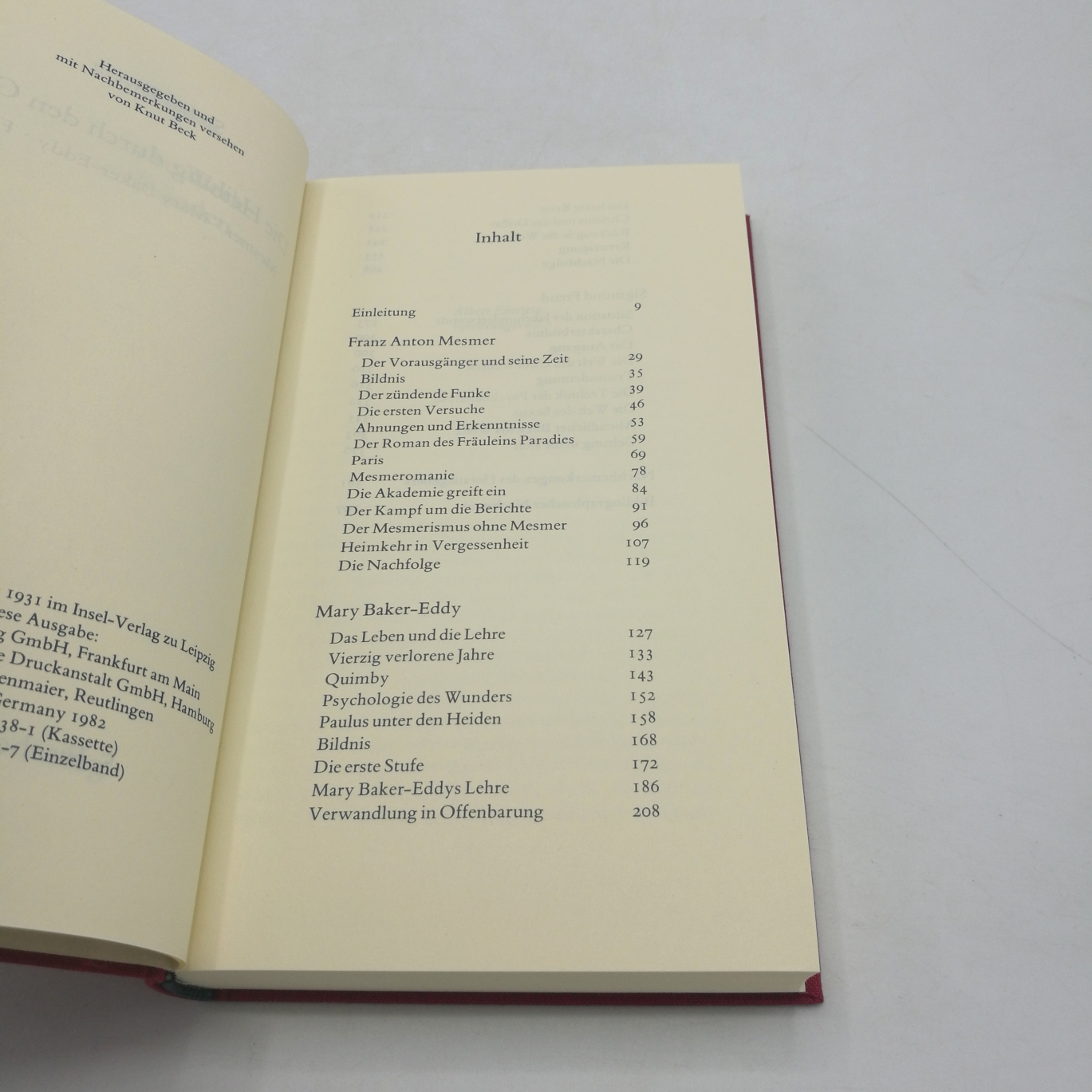 Zweig, Stefan: Die Heilung durch den Geist Mesmer, Mary Baker-Eddy, Freud