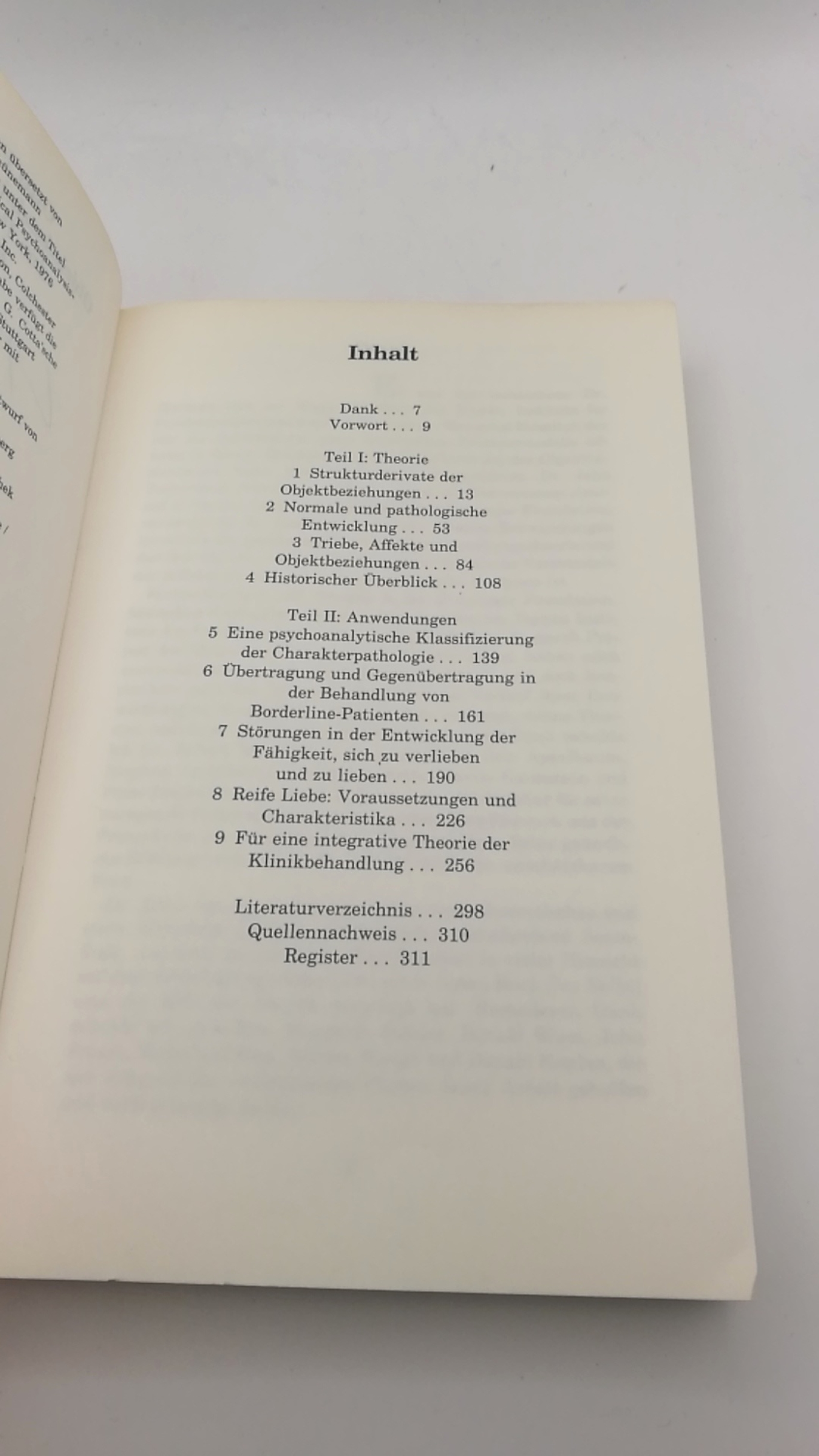 Kernberg, Otto F.: Objektbeziehungen und Praxis der Psychoanalyse 