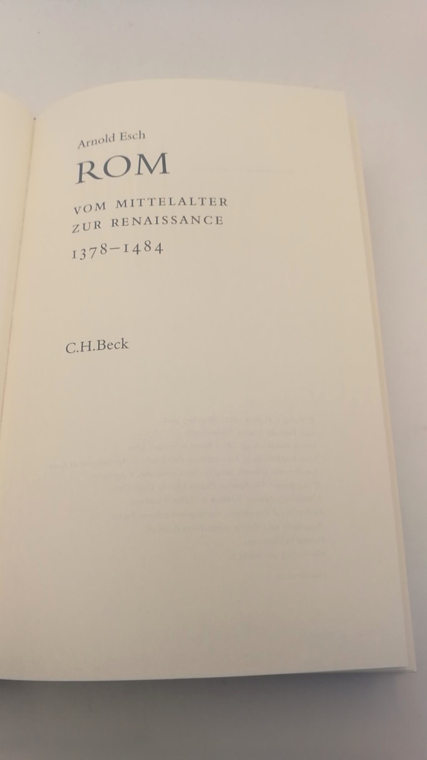 Esch, Arnold: Rom Vom Mittelalter zur Renaissance : 1378-1484