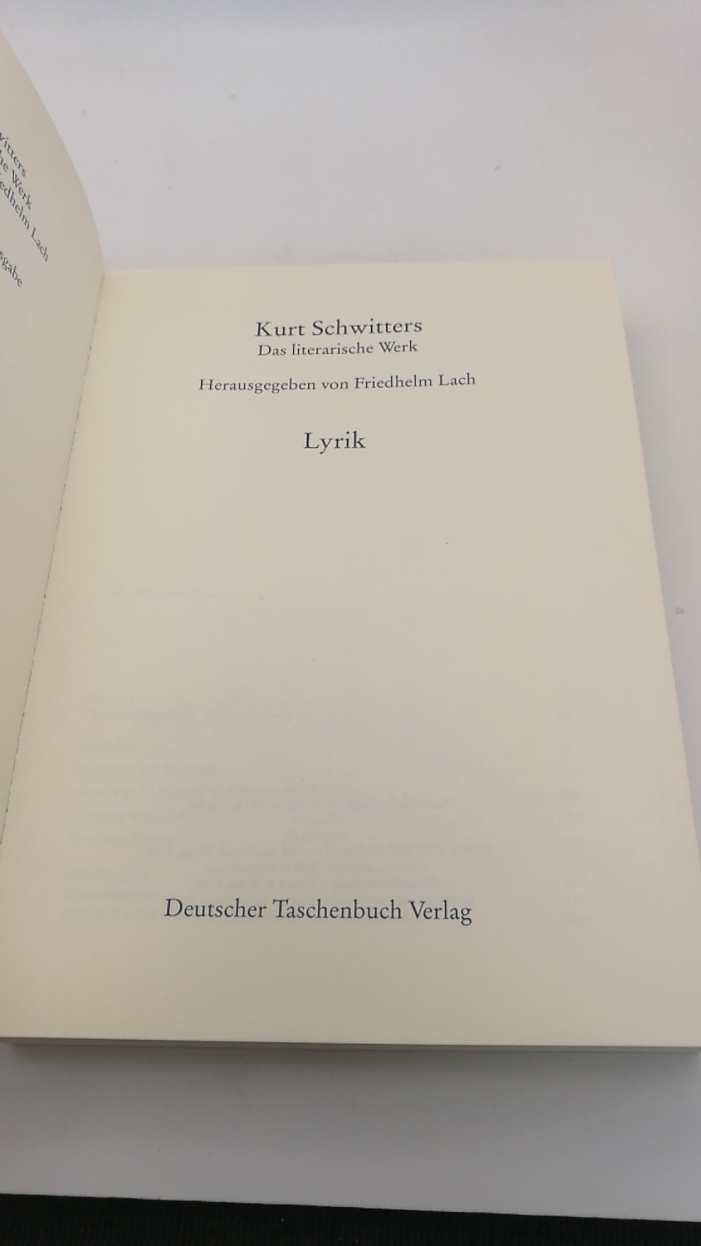 Schwitters, Kurt: Das literarische Werk. Lyrik Band 1