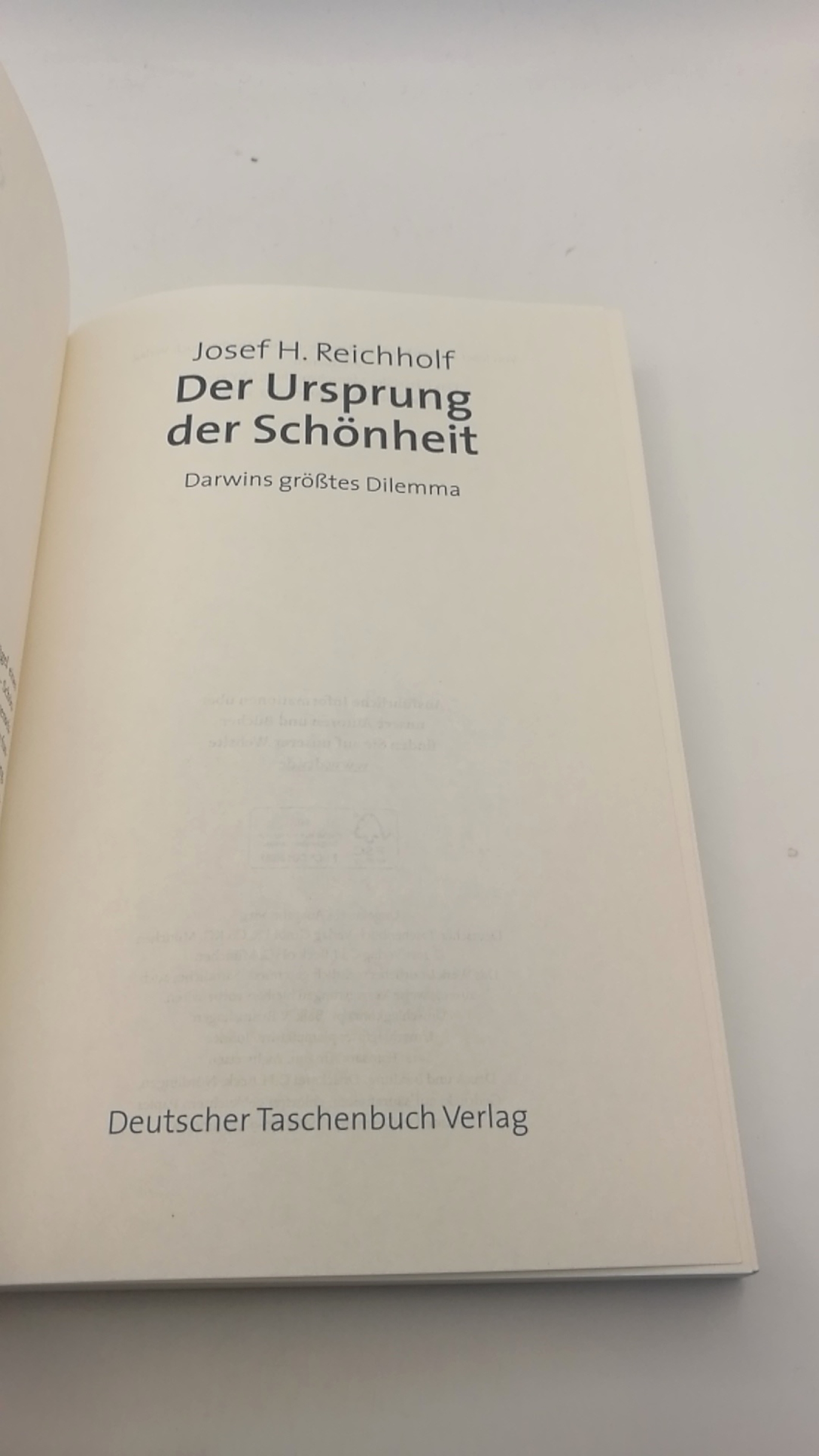 Reichholf, Josef H.: Der Ursprung der Schönheit Darwins größtes Dilemma