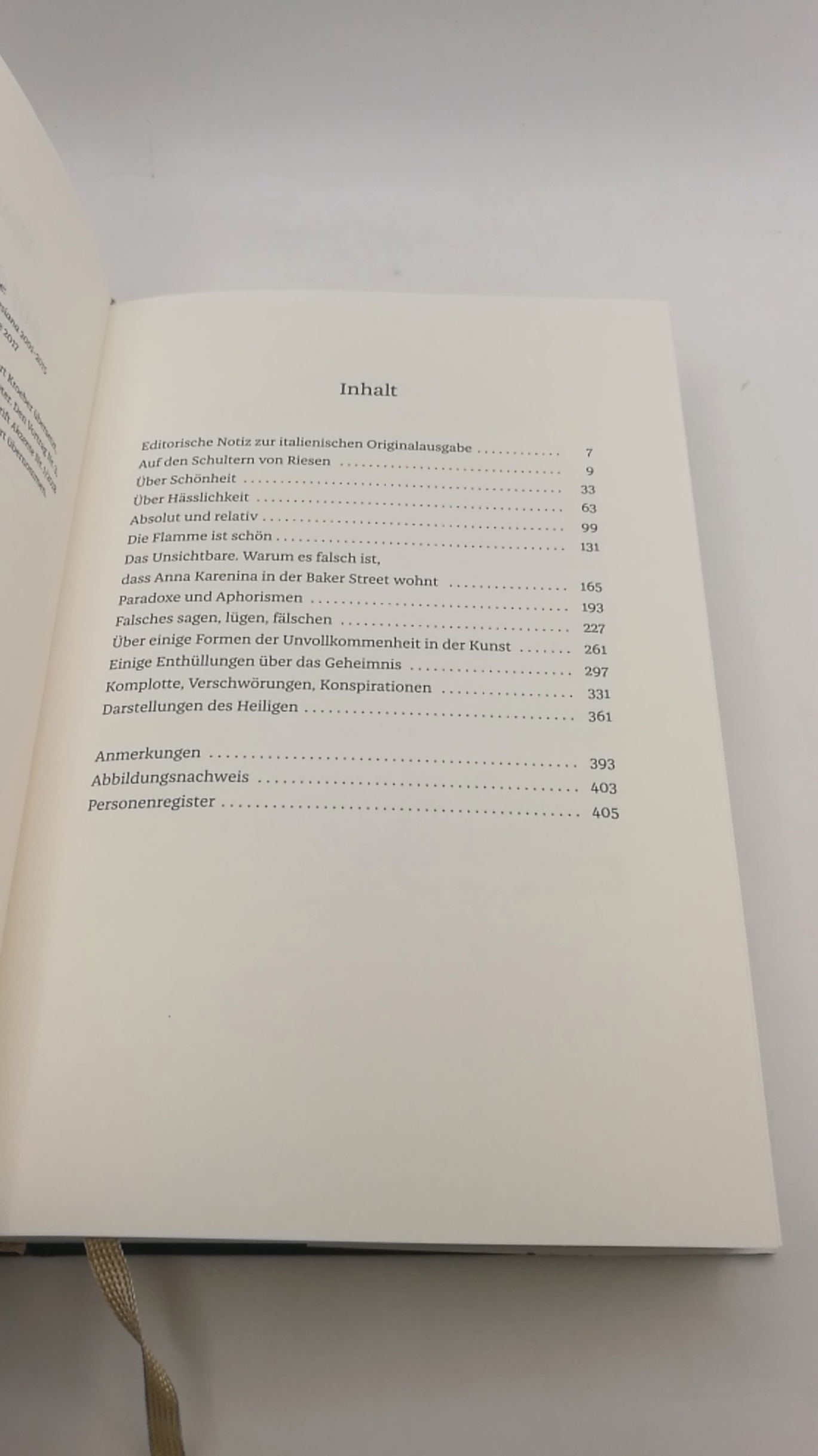 Eco, Umberto: Auf den Schultern von Riesen Das Schöne, die Lüge und das Geheimnis