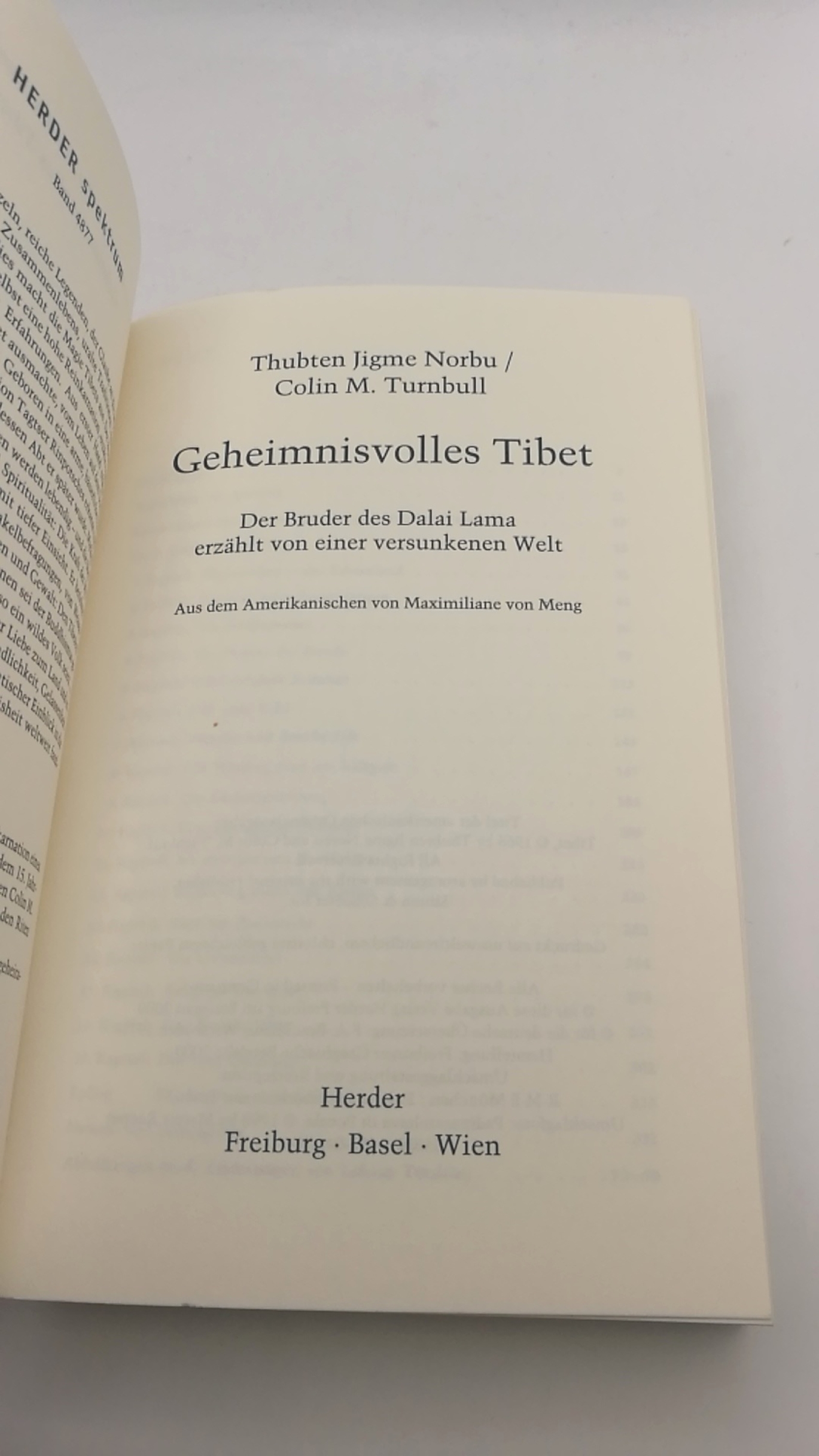 Norbu, Thubten D.: Geheimnisvolles Tibet Der Bruder des Dalai Lama erzählt von einer versunkenen Welt