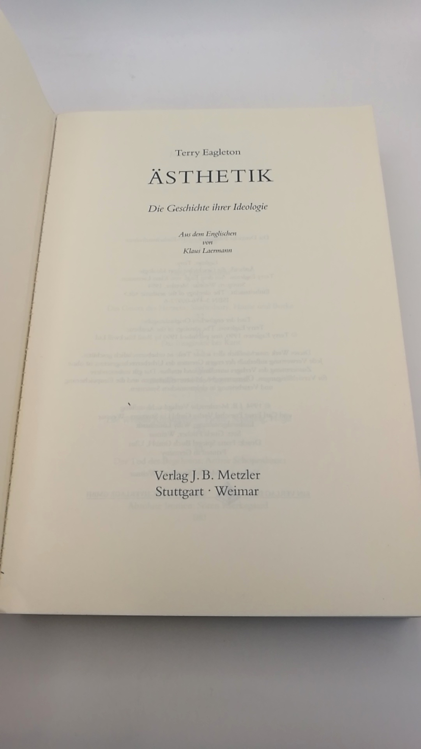 Eagleton, Terry: Ästhetik Die Geschichte ihrer Ideologie