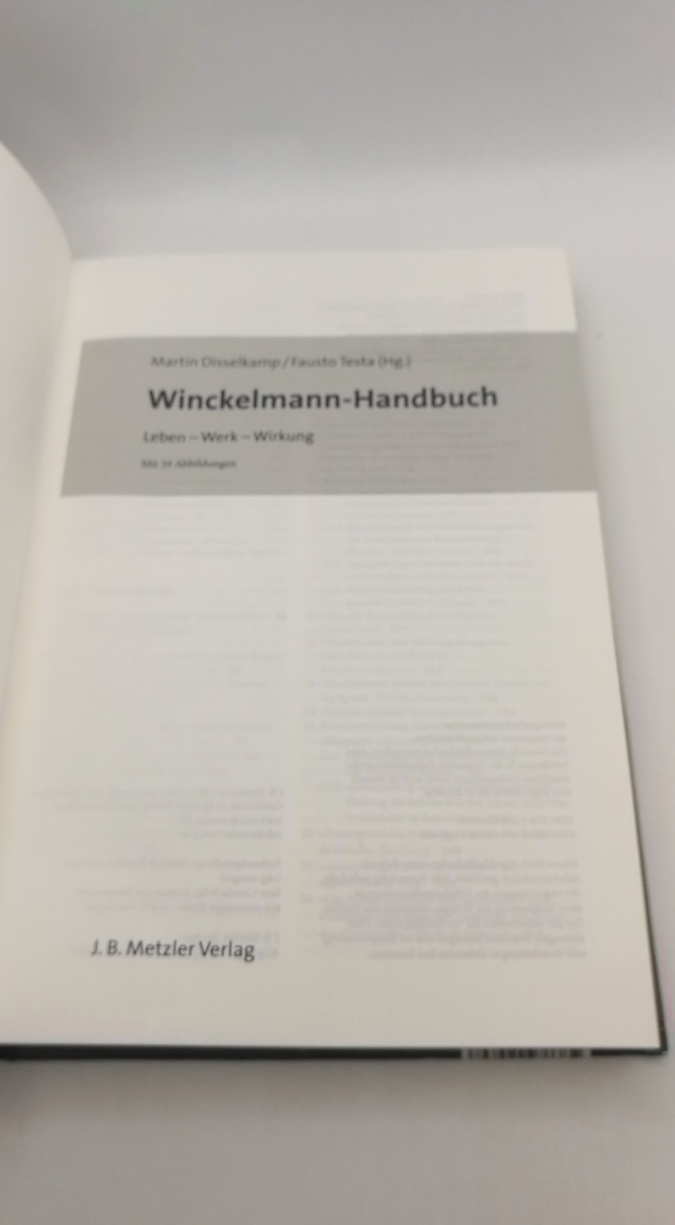 Disselkamp, Martin (Herausgeber): Winckelmann-Handbuch Leben - Werk - Wirkung