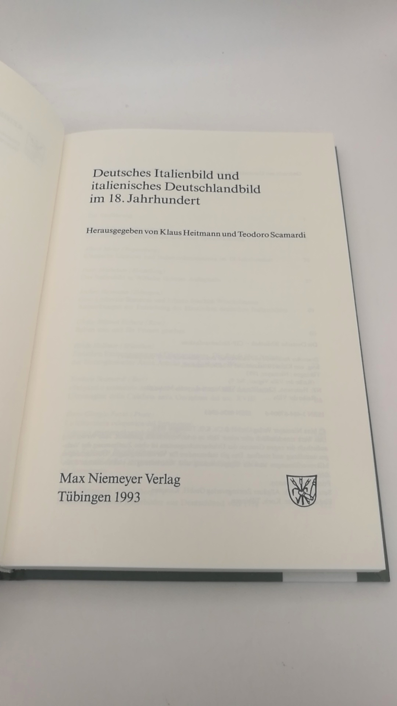 Heitmann, Klaus (Herausgeber): Deutsches Italienbild und italienisches Deutschlandbild im 18. Jahrhundert / hrsg. von Klaus Heitmann und Teodoro Scamardi 