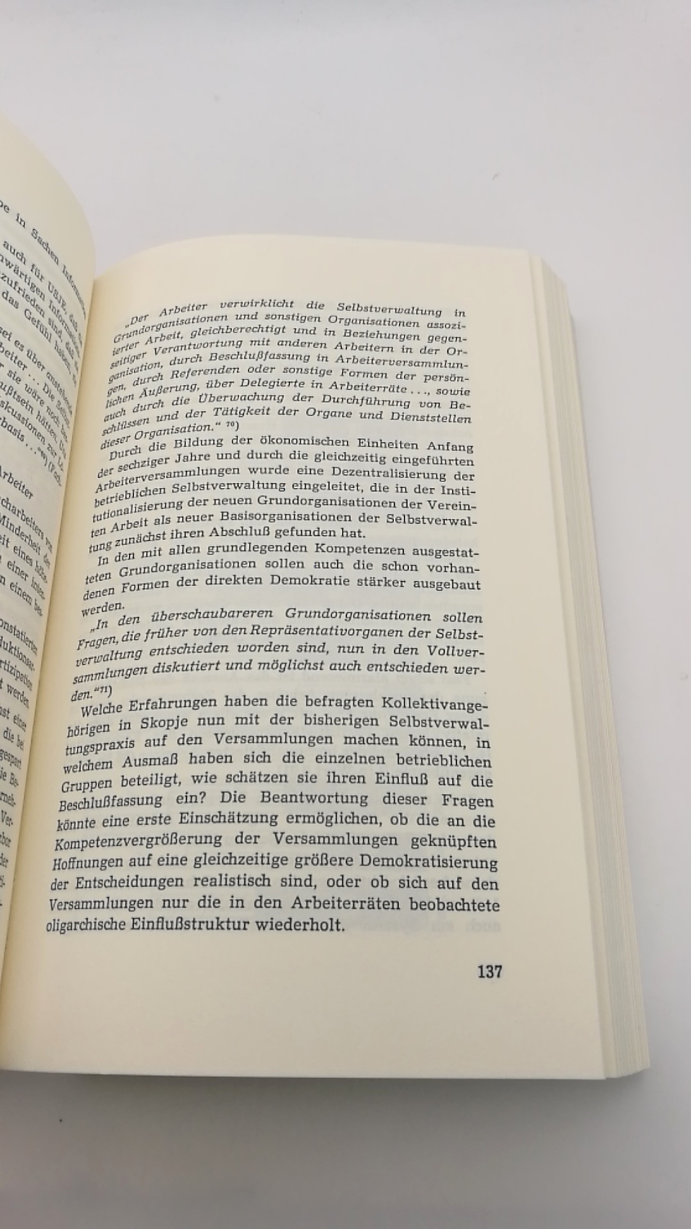 Soergel, Wolfgang: Arbeiterselbstverwaltung oder Managersozialismus? Eine empirische Untersuchung in jugoslawischen Industriebetrieben