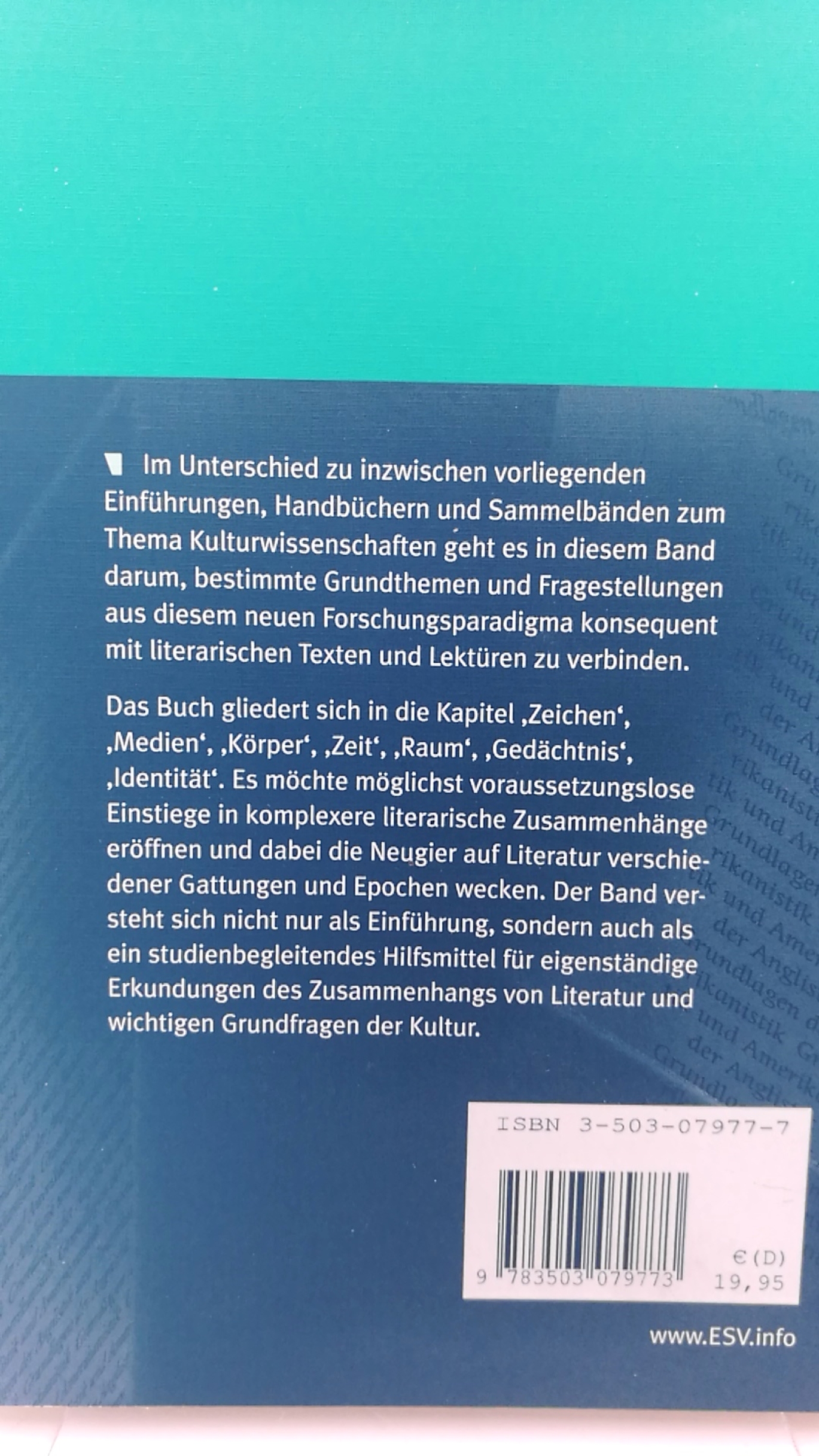 Assmann, Aleida (Verfasser): Einführung in die Kulturwissenschaft Grundbegriffe, Themen, Fragestellungen / von Aleida Assmann