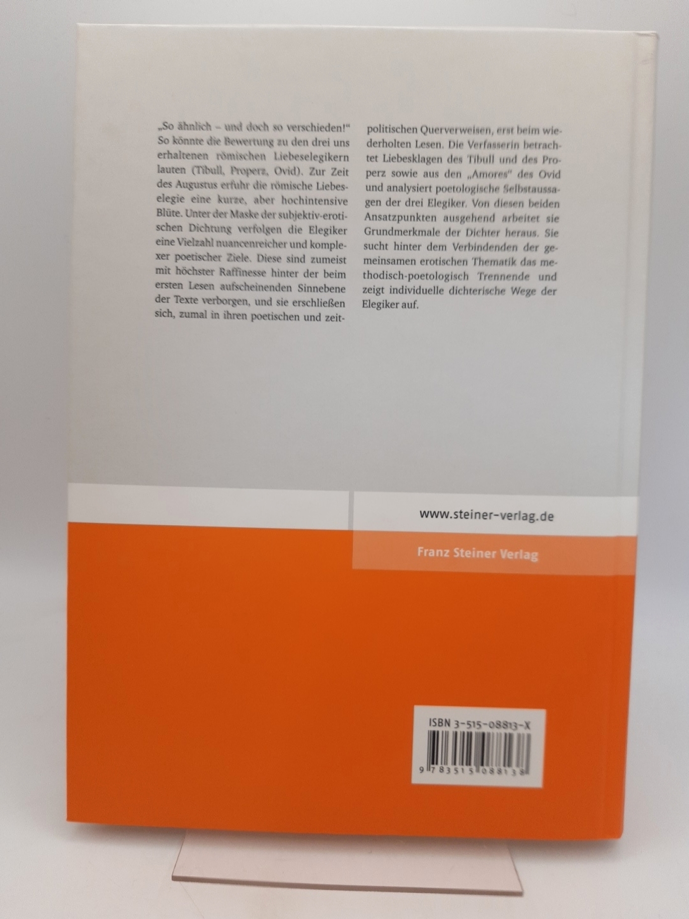 Baar, Mechthild (Verfasser): Dolor und ingenium Untersuchungen zur römischen Liebeselegie / Mechthild Baar