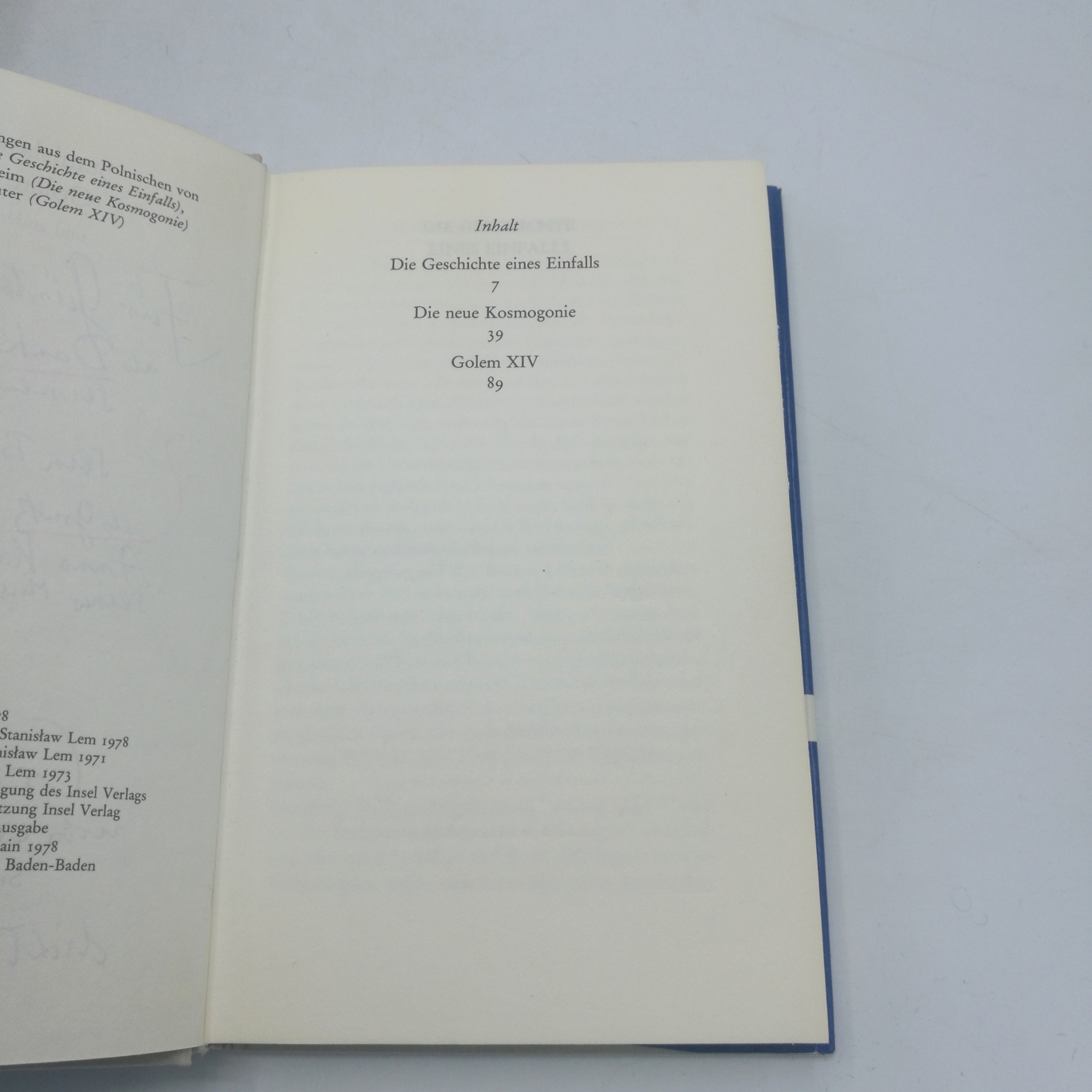 Lem, Stanislaw (Verfasser): Golem XIV [vierzehn] und andere Prosa. Mit Widmung und Signatur des Autors von 1979 [Autorisierte Übersetzung aus dem Polnischen von Klaus Staemmler ...]