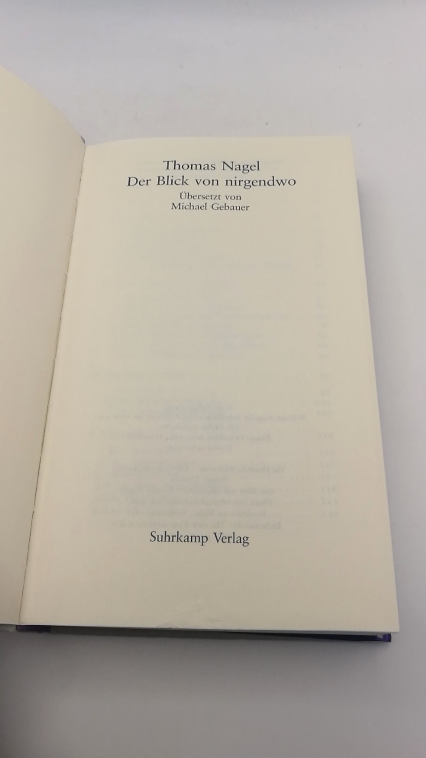 Nagel, Thomas: Der Blick von nirgendwo 