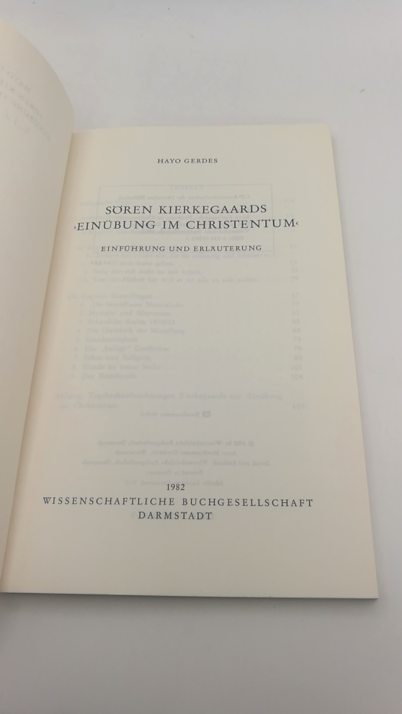 Gerdes, Hayo: Sören Kierkegaards "Einübung im Christentum" Einführung und Erläuterung