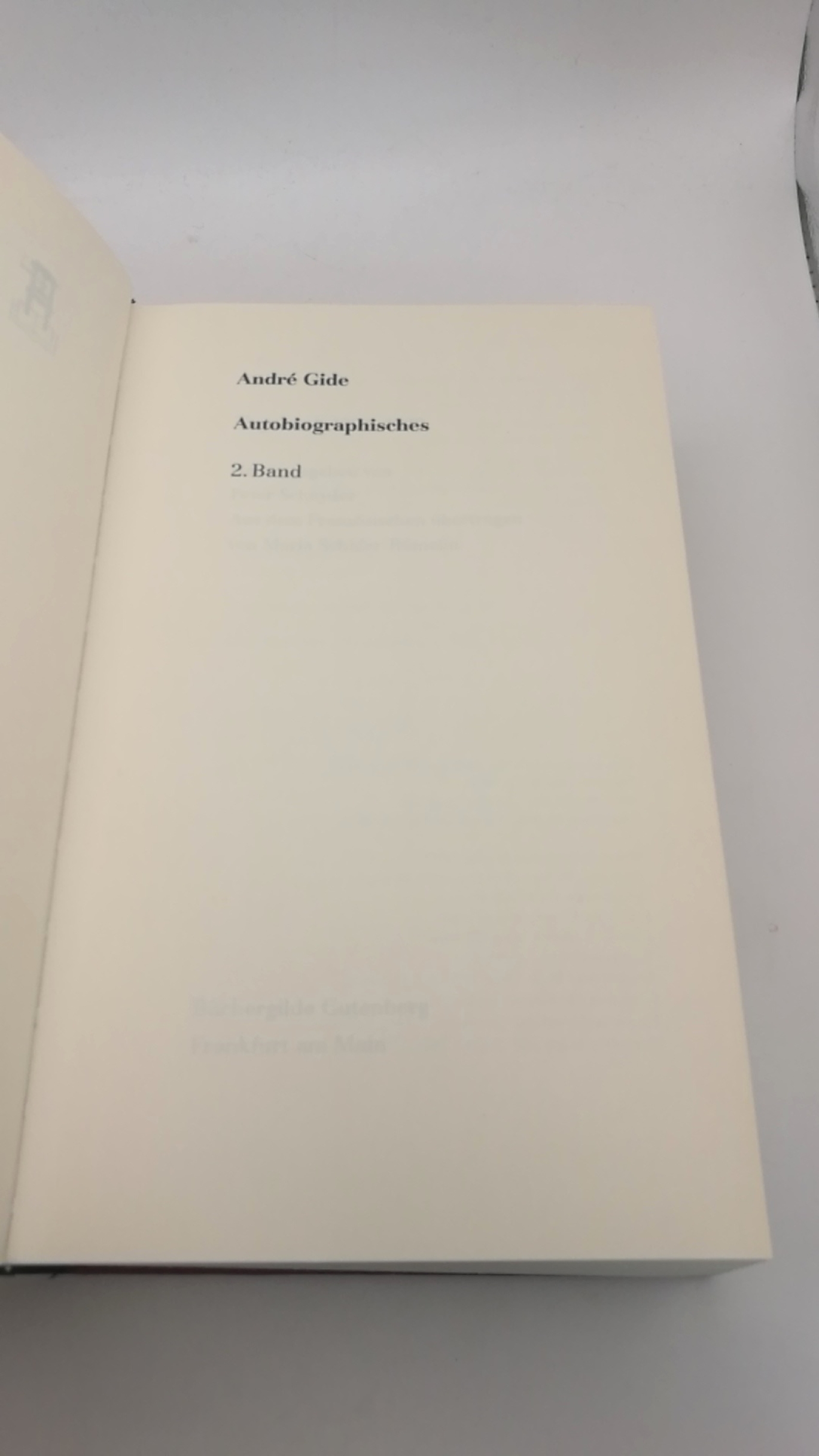 Gide, André: Autobiographisches, Band 2: Tagebuch 1903 - 1922