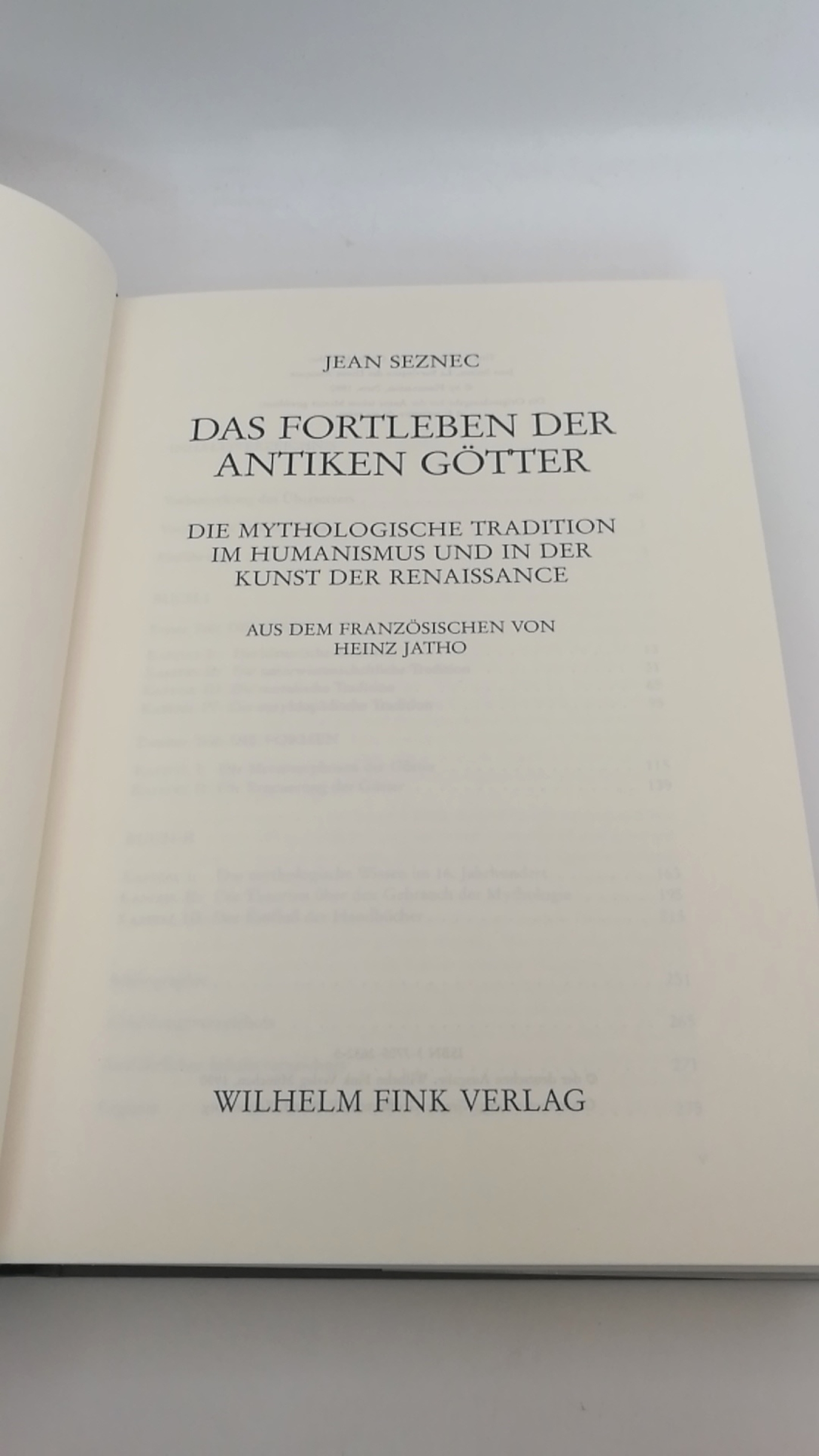 Seznec, Jean: Das Fortleben der antiken Götter Die mythologische Tradition im Humanismus und in der Kunst der Renaissance