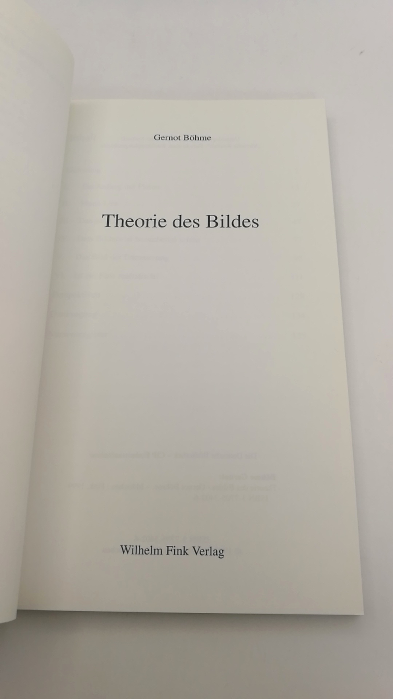 Böhme, Gernot: Theorie des Bildes 