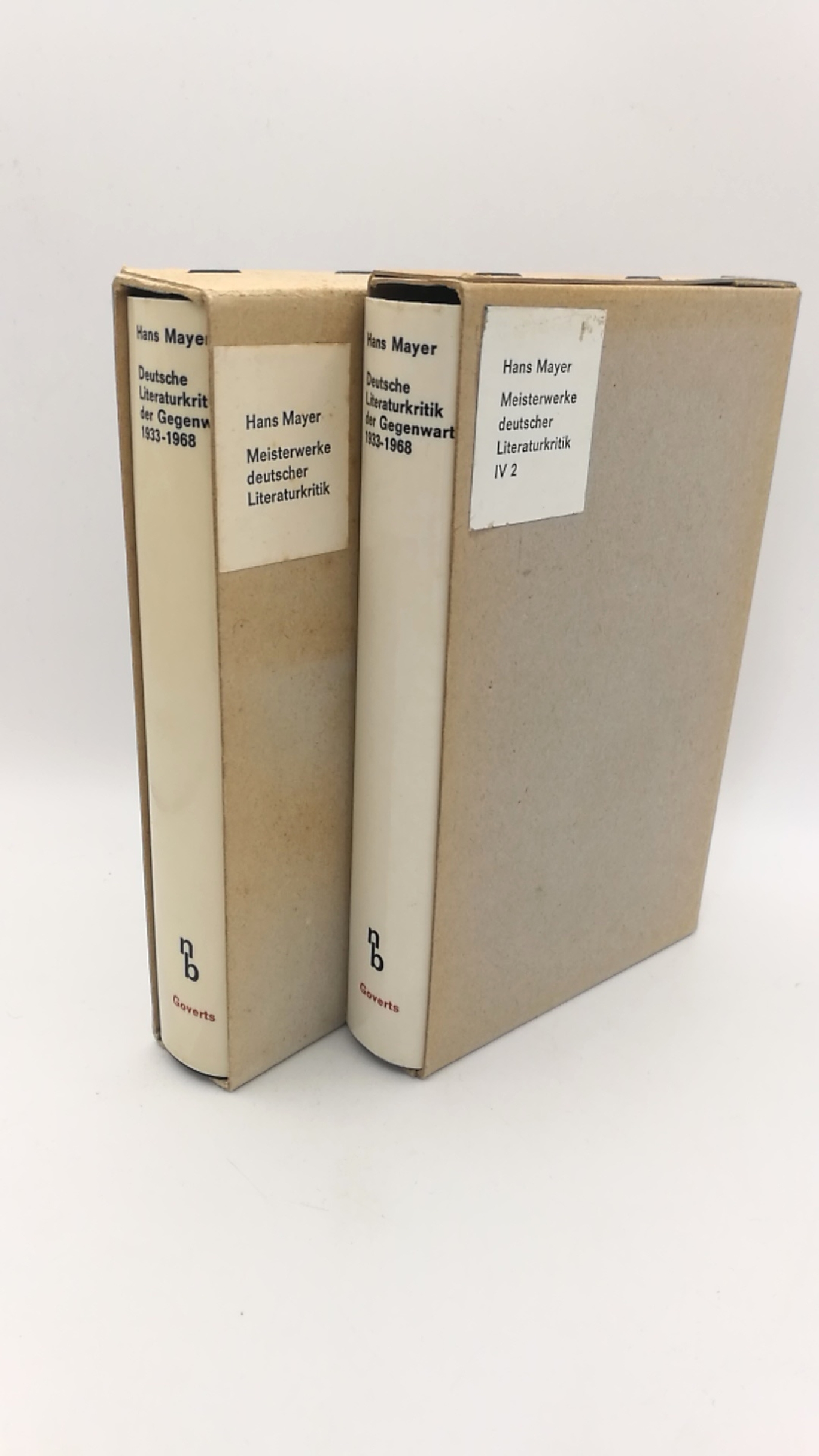 Mayer, Hans (Hrgs.): Deutsche Literaturkritik der Gegenwart. IV, Teil 1 und 2 (=2 Bände) Vorkrieg, Zweiter Weltkrieg und zweite Nachkriegszeit (1933-1986)