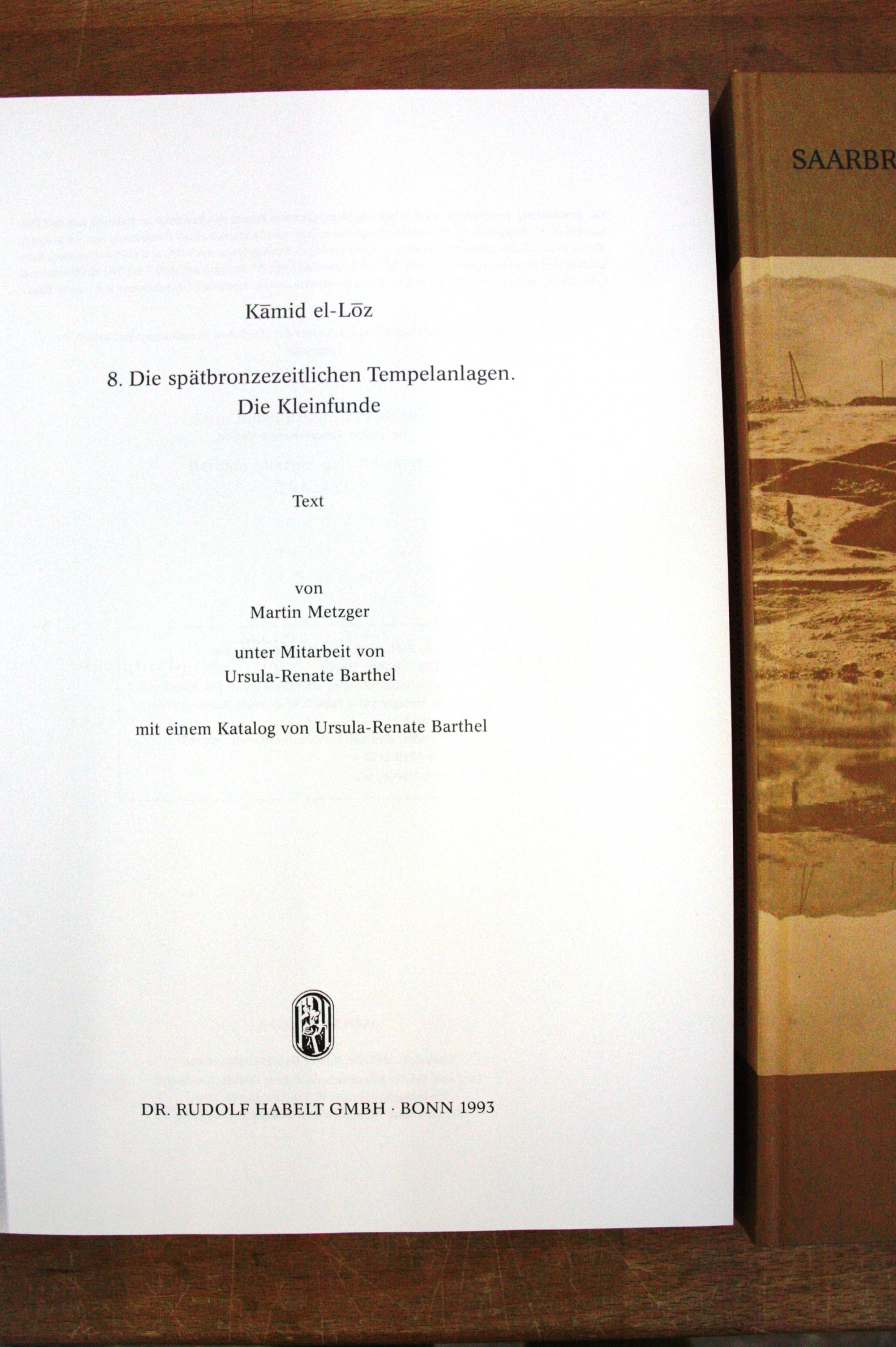 Martin Metzger: Kamid el-Loz 8. Die spätbronzezeitlichen Tempelanlagen. Die Kleinfunde. TEXT und TAFELN