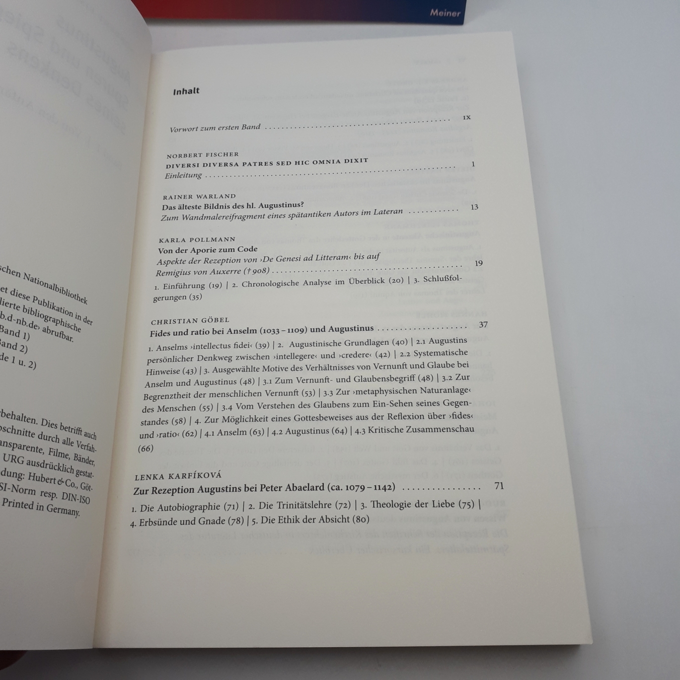 Fischer, Norbert (Herausgeber): Augustinus - Spuren und Spiegelungen seines Denkens. 2 Bände (=vollst.) 