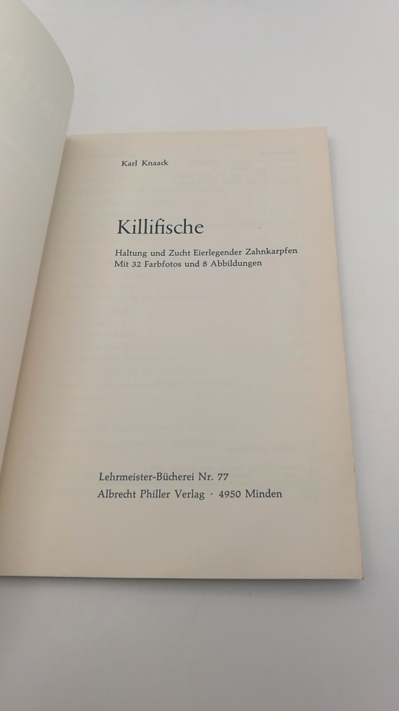 Knaack, Karl: Killifische Haltung und Zucht eierlegender Zahnkarpfen