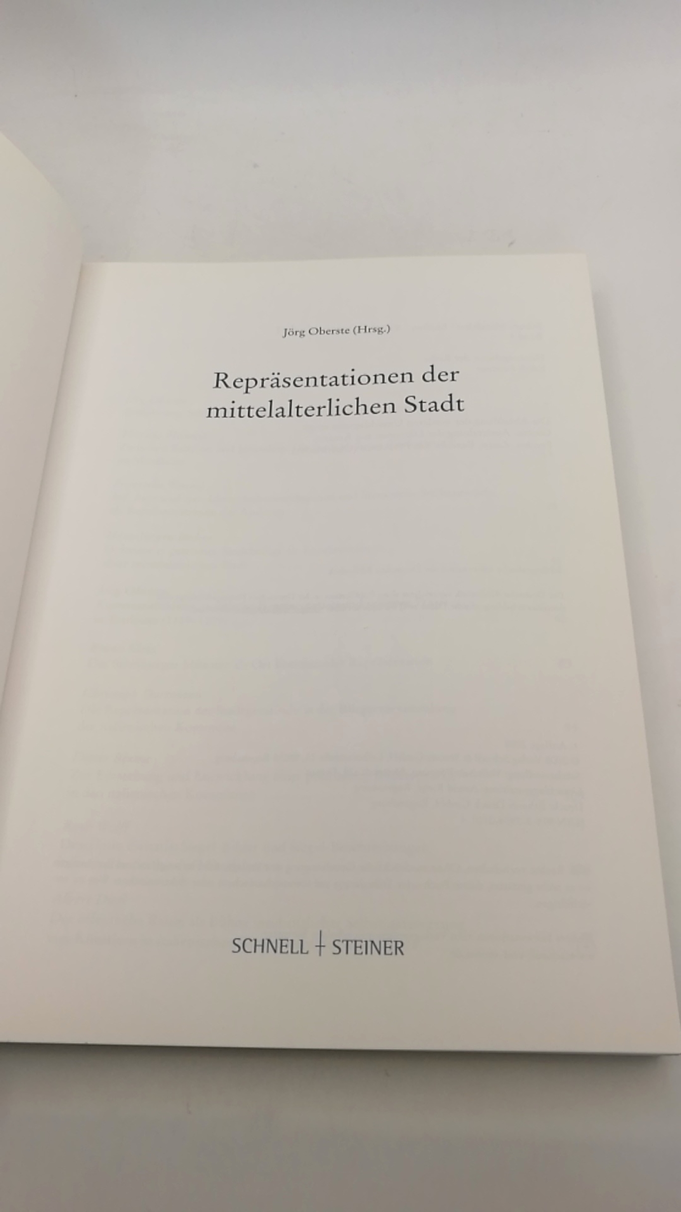 Oberste, Jörg (Herausgeber): Repräsentationen der mittelalterlichen Stadt 