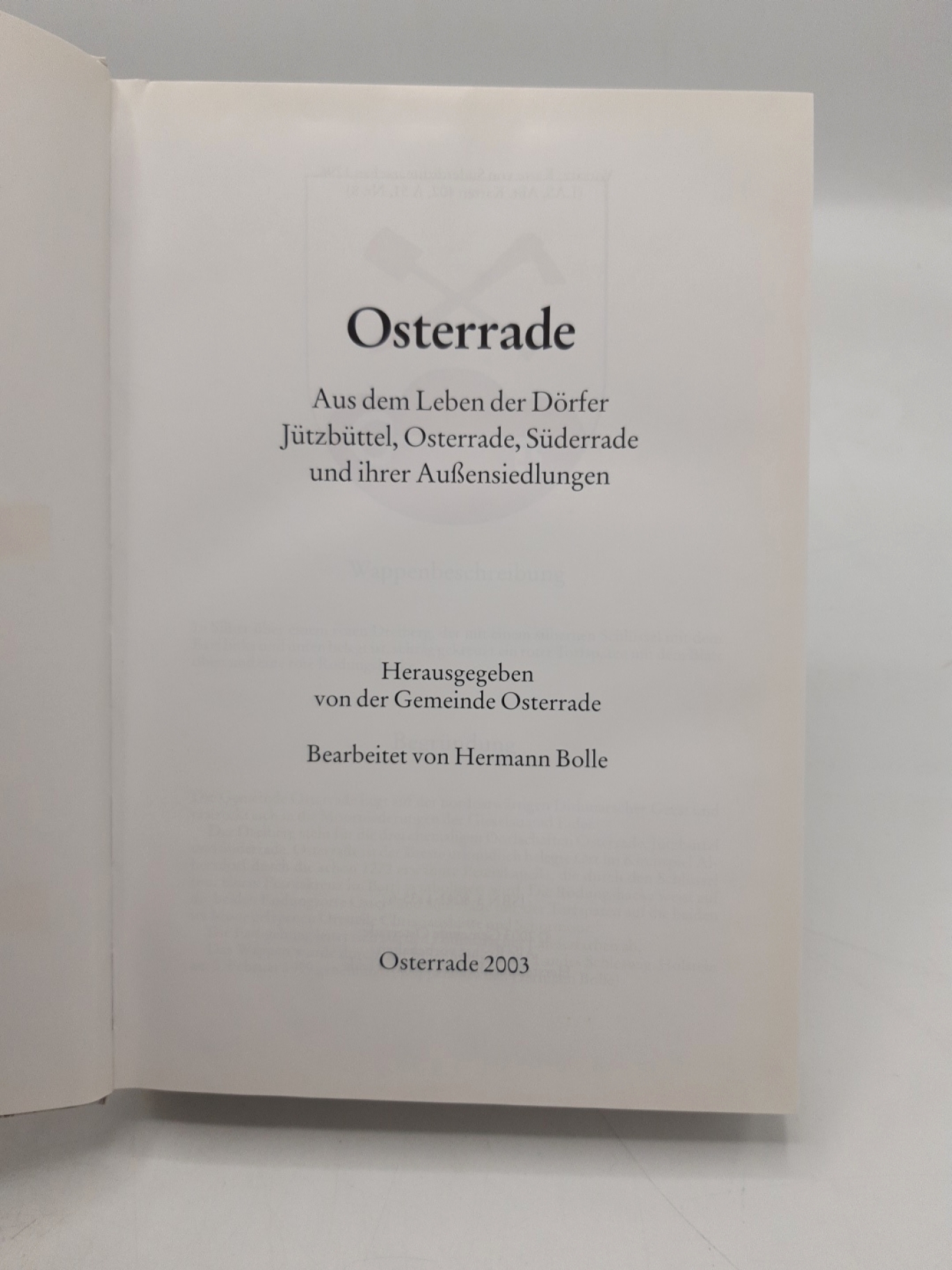 Bolle, Hermann: Osterrade Aus dem Leben der Dörfer Jützbüttel, Osterrade, Süderrade und ihrer Außensiedlungen