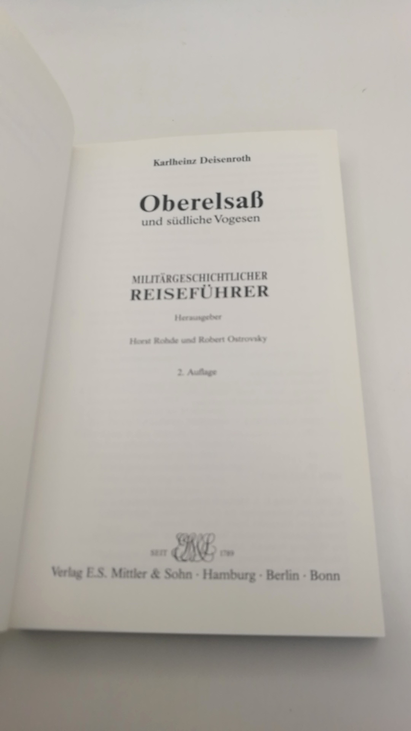 Deisenroth, Karlheinz: Oberelsaß und südliche Vogesen 