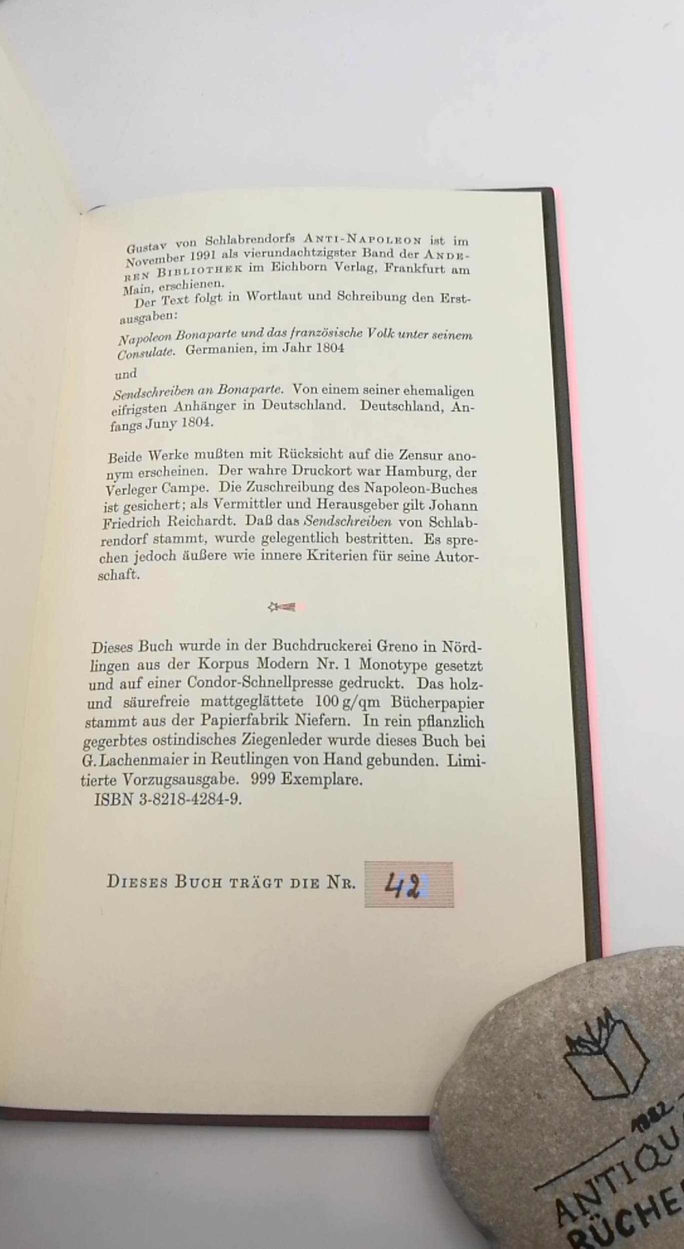 Schlabrendorf, Gustav von: Anti-Napoleon. 