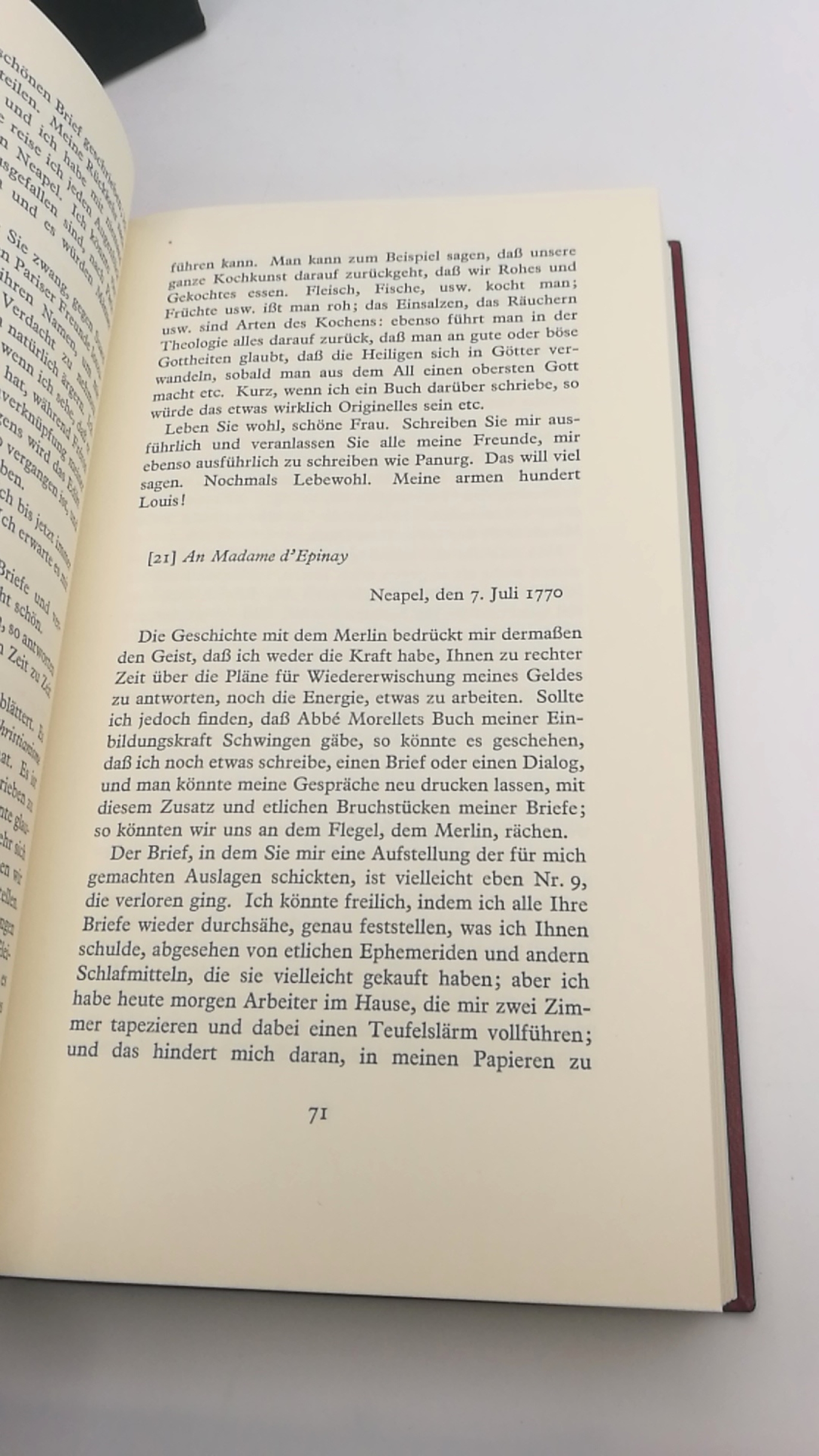 Galiani / d'Epinay, Ferdinando / Louise: Helle Briefe Aus dem Französischem von Heinrich Conrad. Mit einer Einleitung und mit Anmerkungen von Wilhelm Weigand, ergänzt durch Friedhelm Kemp