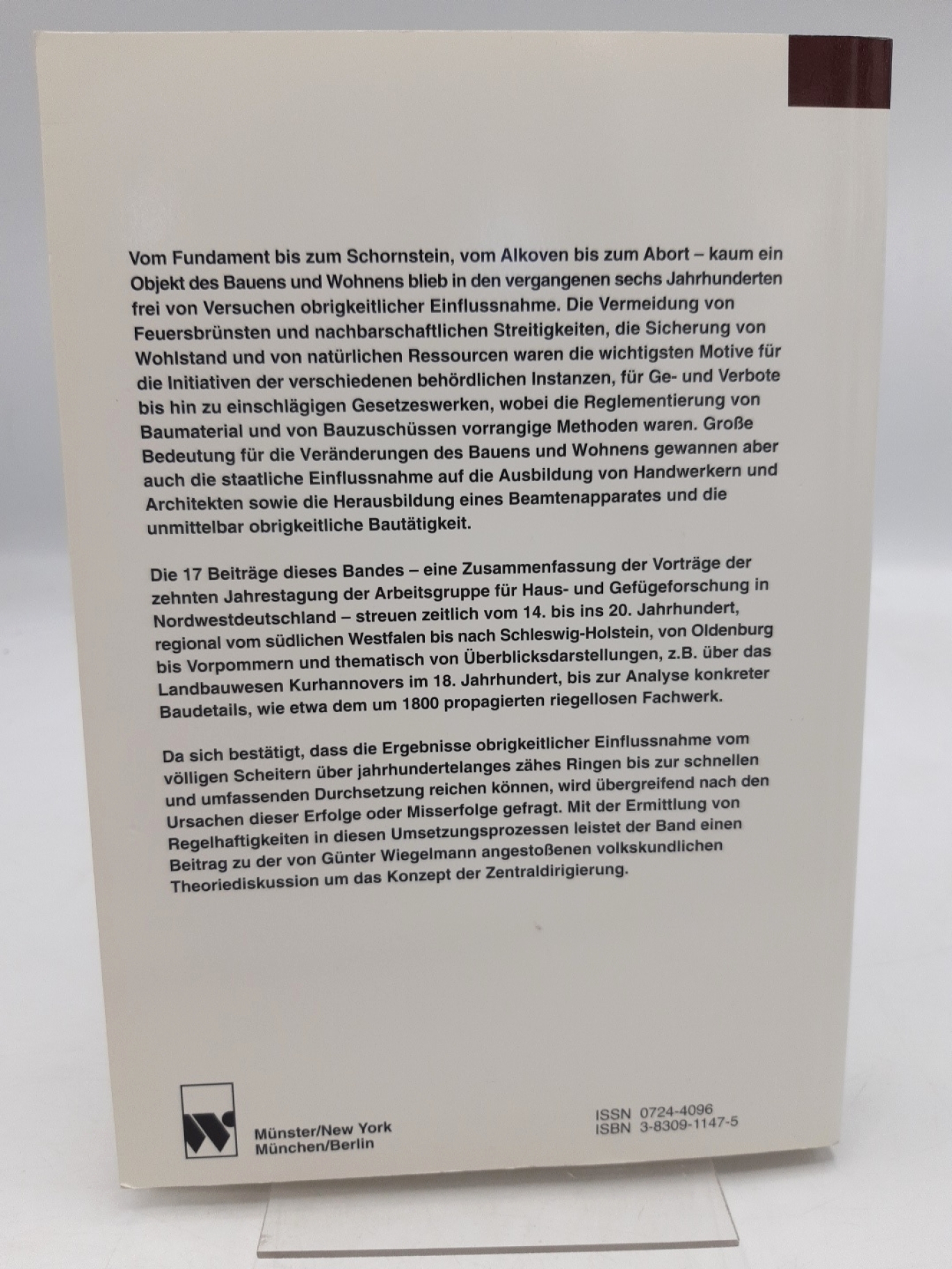 Spohn, Thomas (Herausgeber): Bauen nach Vorschrift? Obrigkeitliche Einflussnahme auf das Bauen und Wohnen in Nordwestdeutschland (14. bis 20. Jh.)