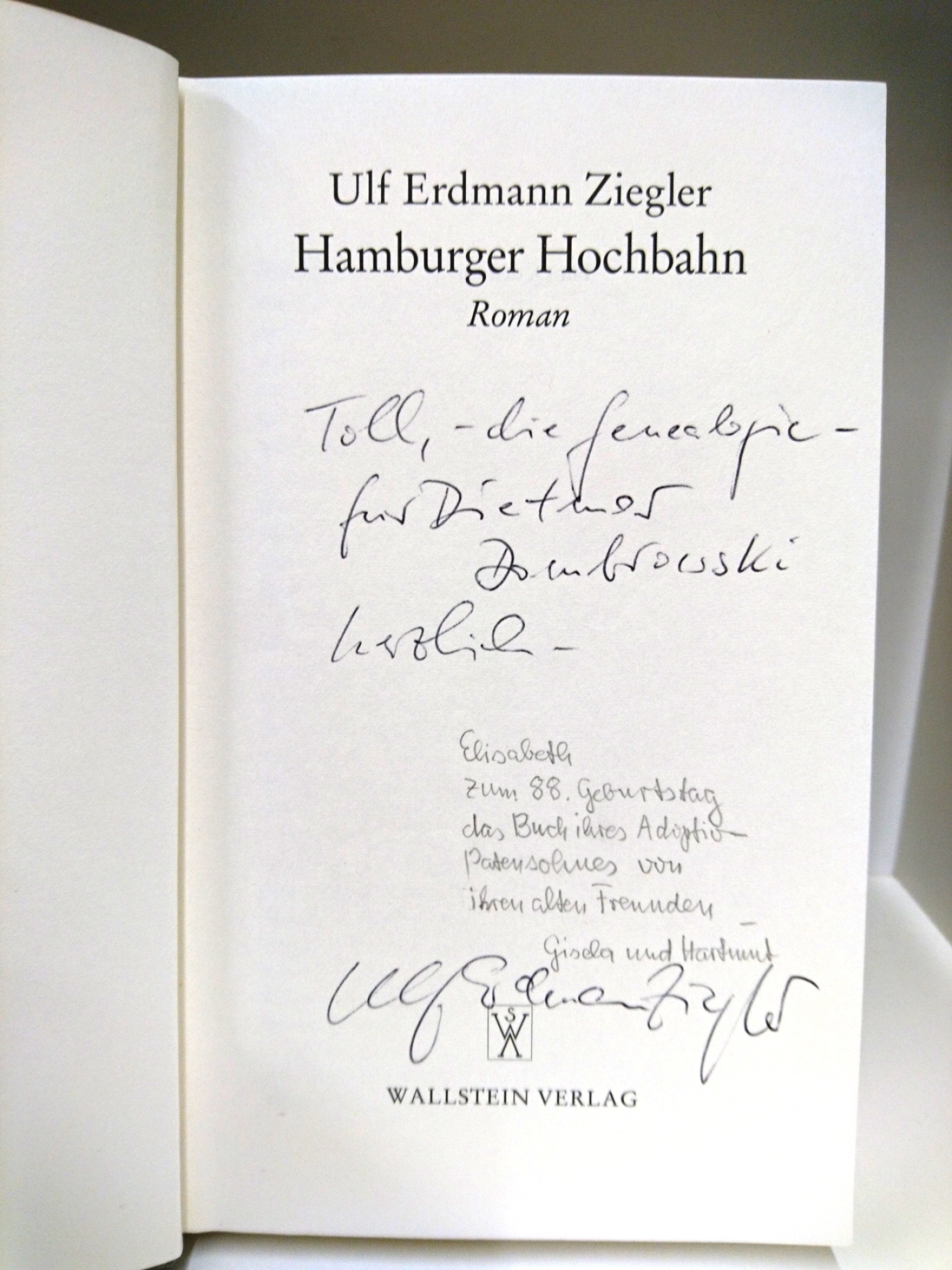 Ziegler, Ulf Erdmann: Hamburger Hochbahn Roman