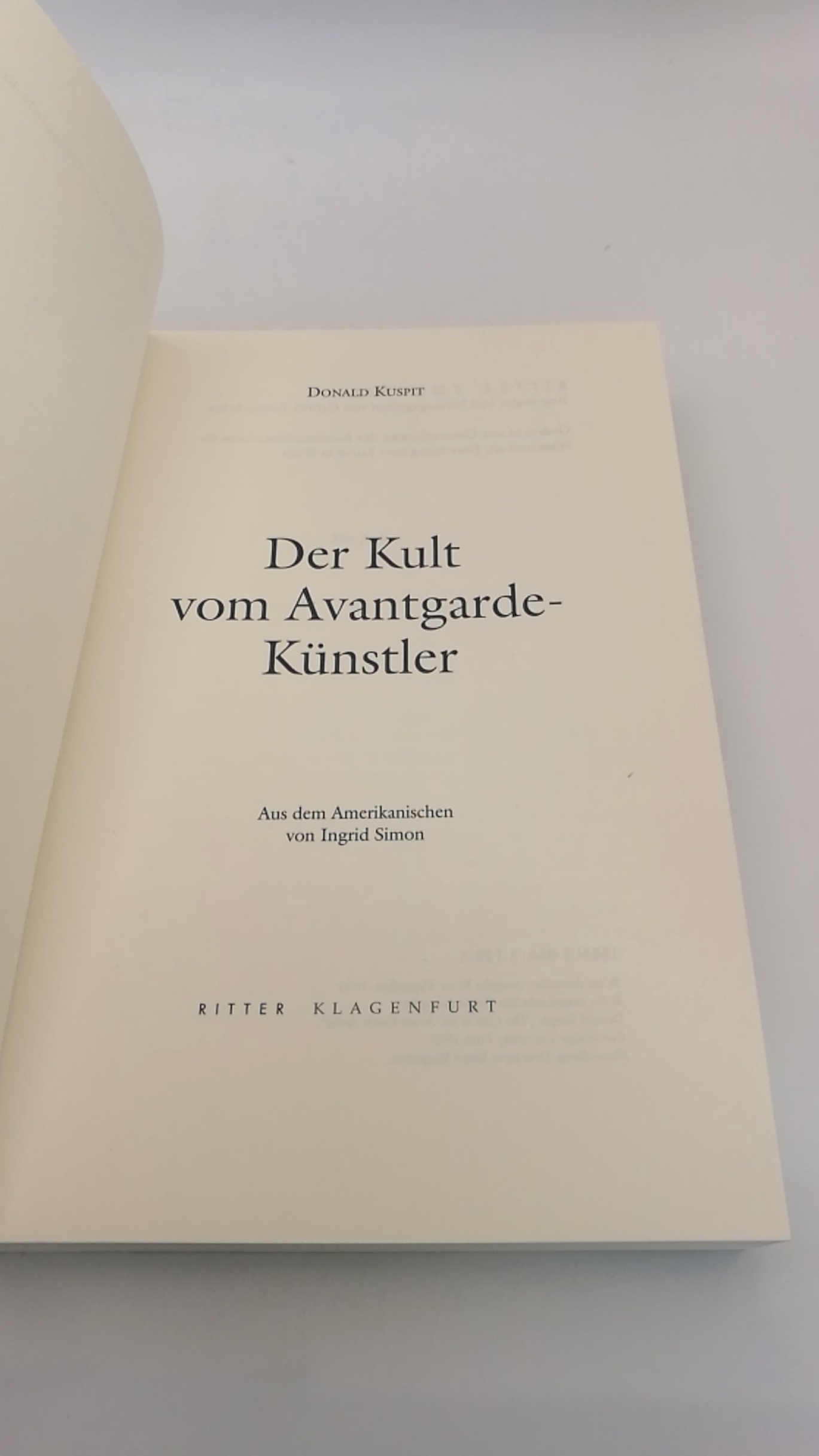 Kuspit, Donald: Der Kult vom Avantgarde-Künstler. 