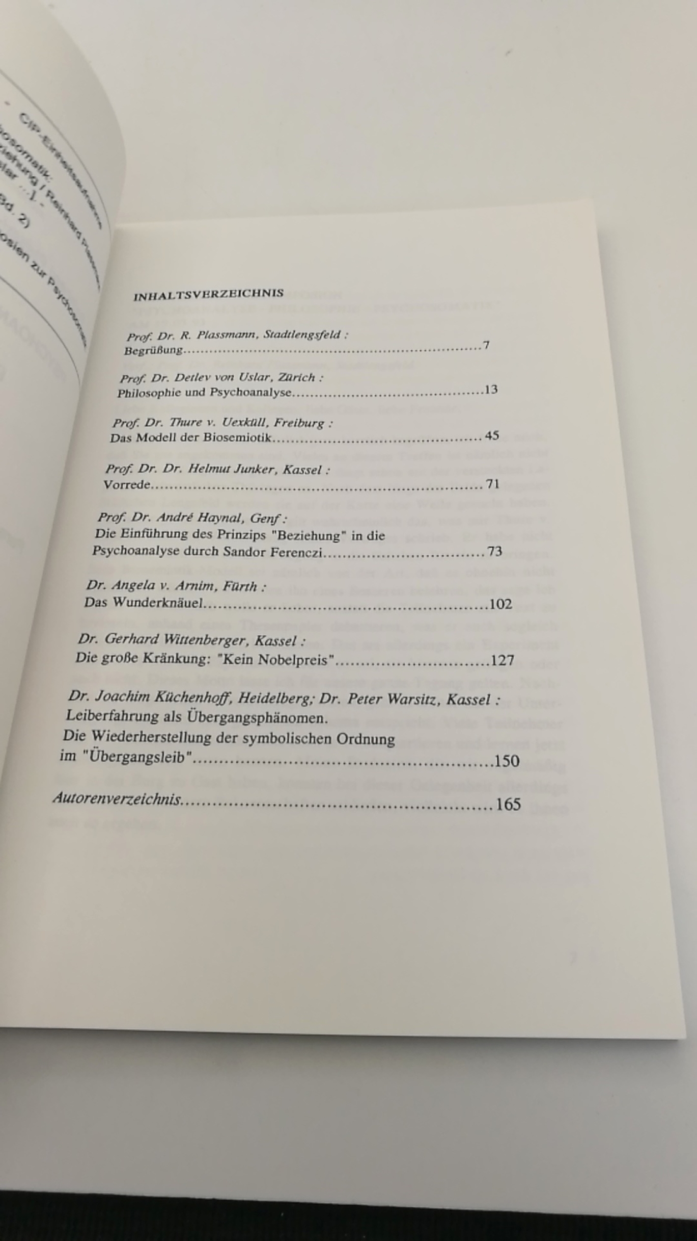 Plassmann, Reinhard (Herausgeber): Psychoanalyse, Philosophie, Psychosomatik Paradigmen von Erkenntnis und Beziehung