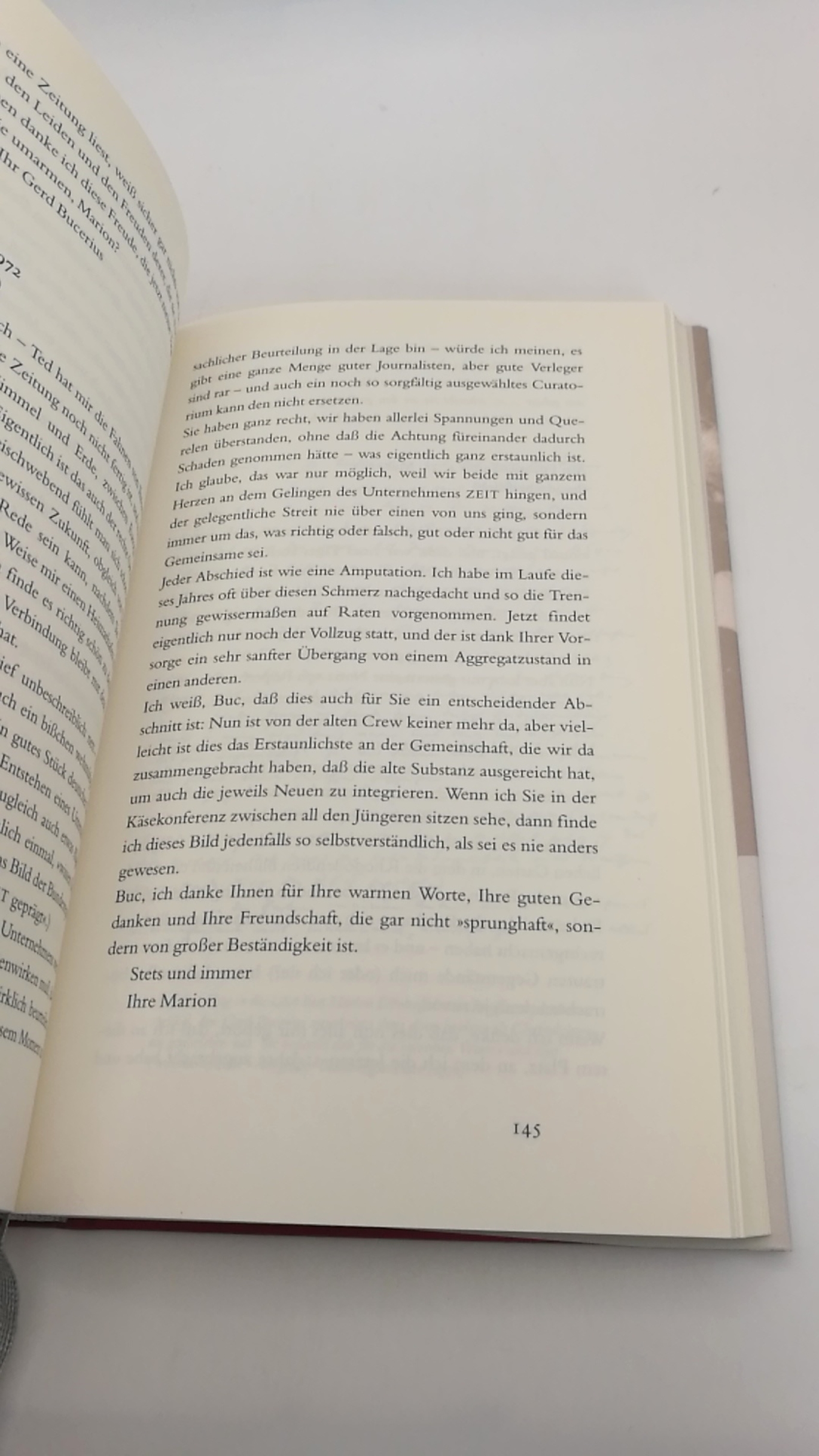 Bucerius, Gerd: Ein wenig betrübt, Ihre Marion Marion Gräfin Dönhoff und Gerd Bucerius, ein Briefwechsel aus fünf Jahrzehnten