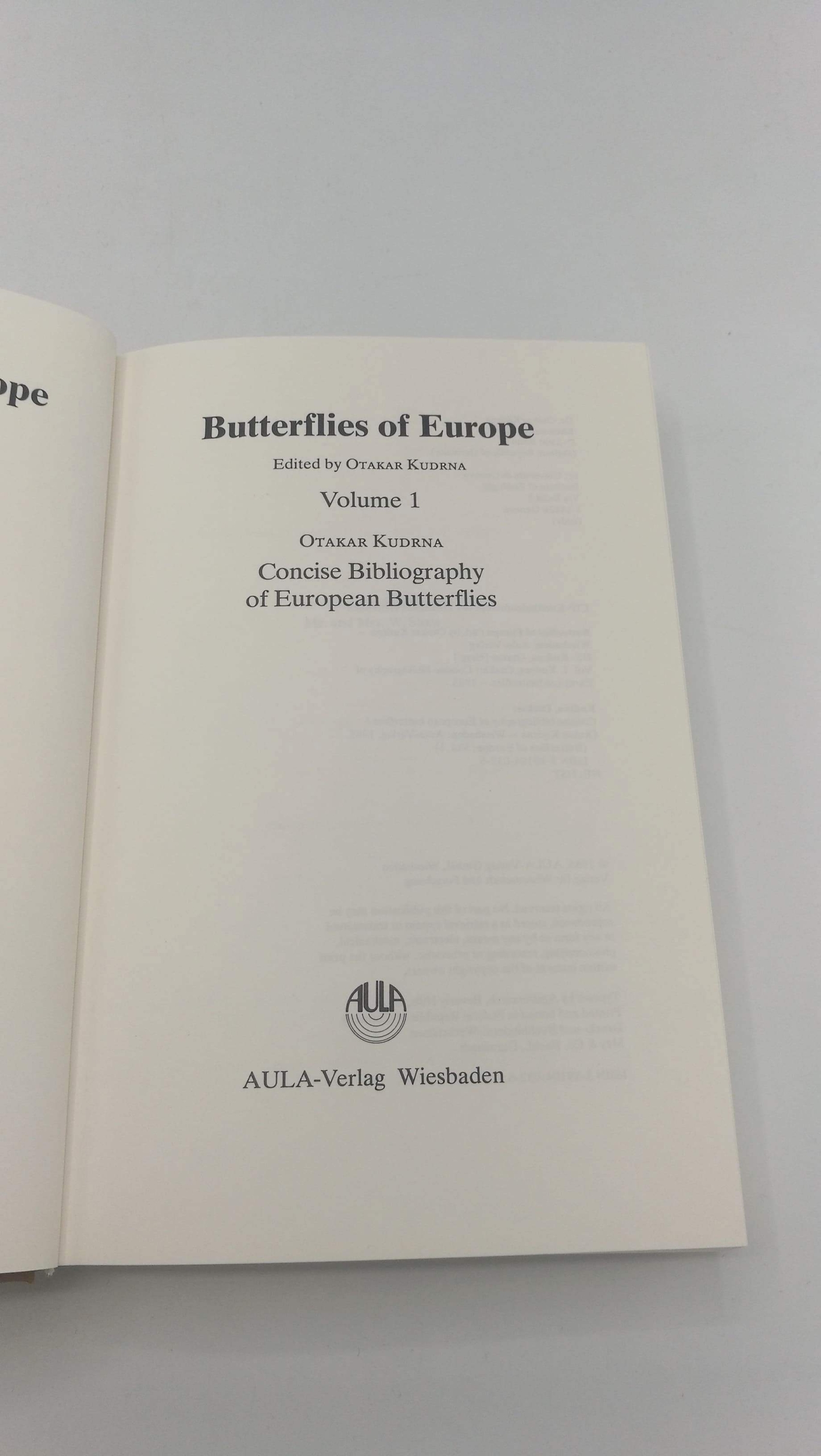 Kudra, Otakar: Butterflies of Europe. Vol. 1. Concise Bibliography of European Butterflies