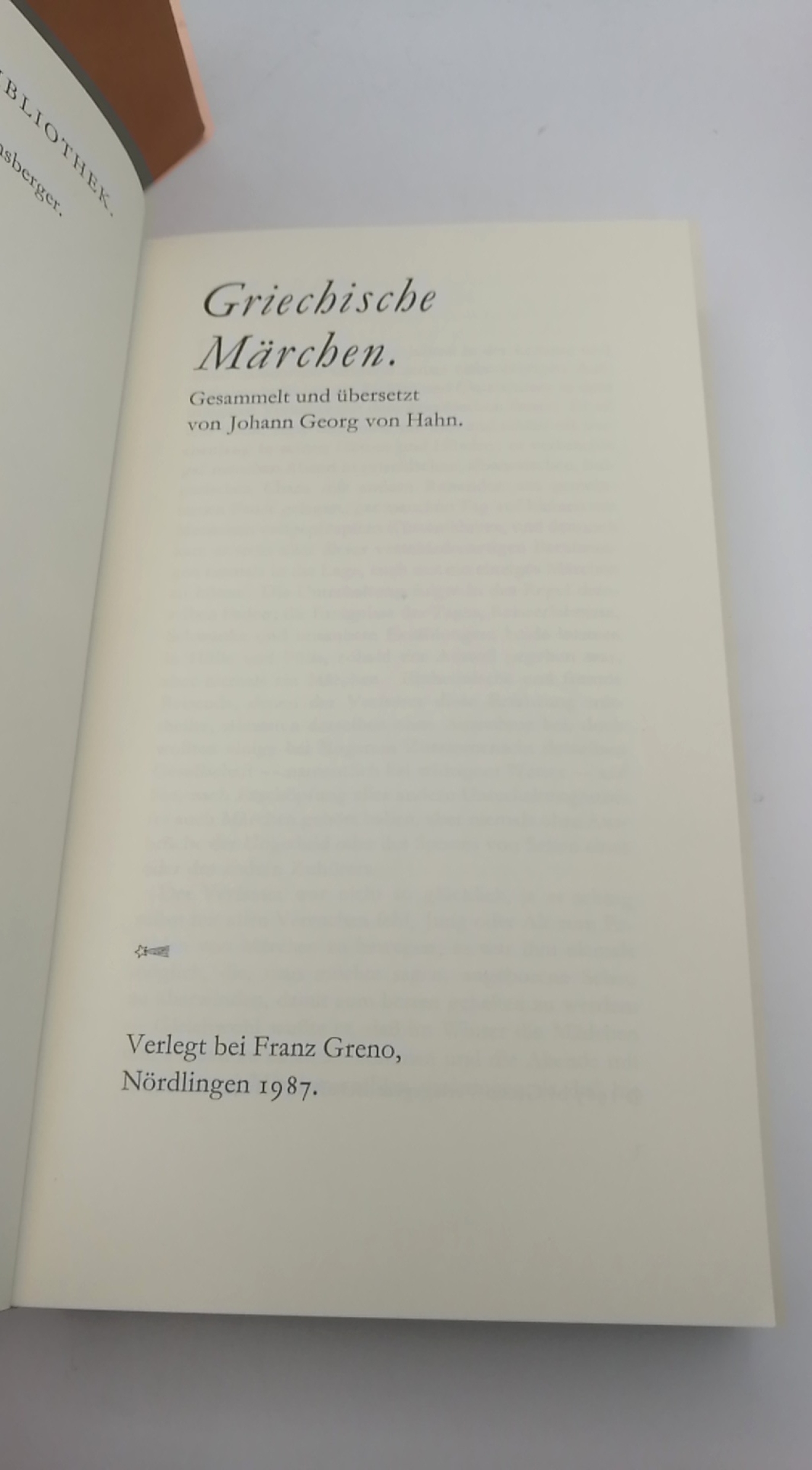 Enzesberger, Hans Magnus (Hrsg.): Griechische Märchen. Gesammelt und übersetzt von Johann Georg von Hahn