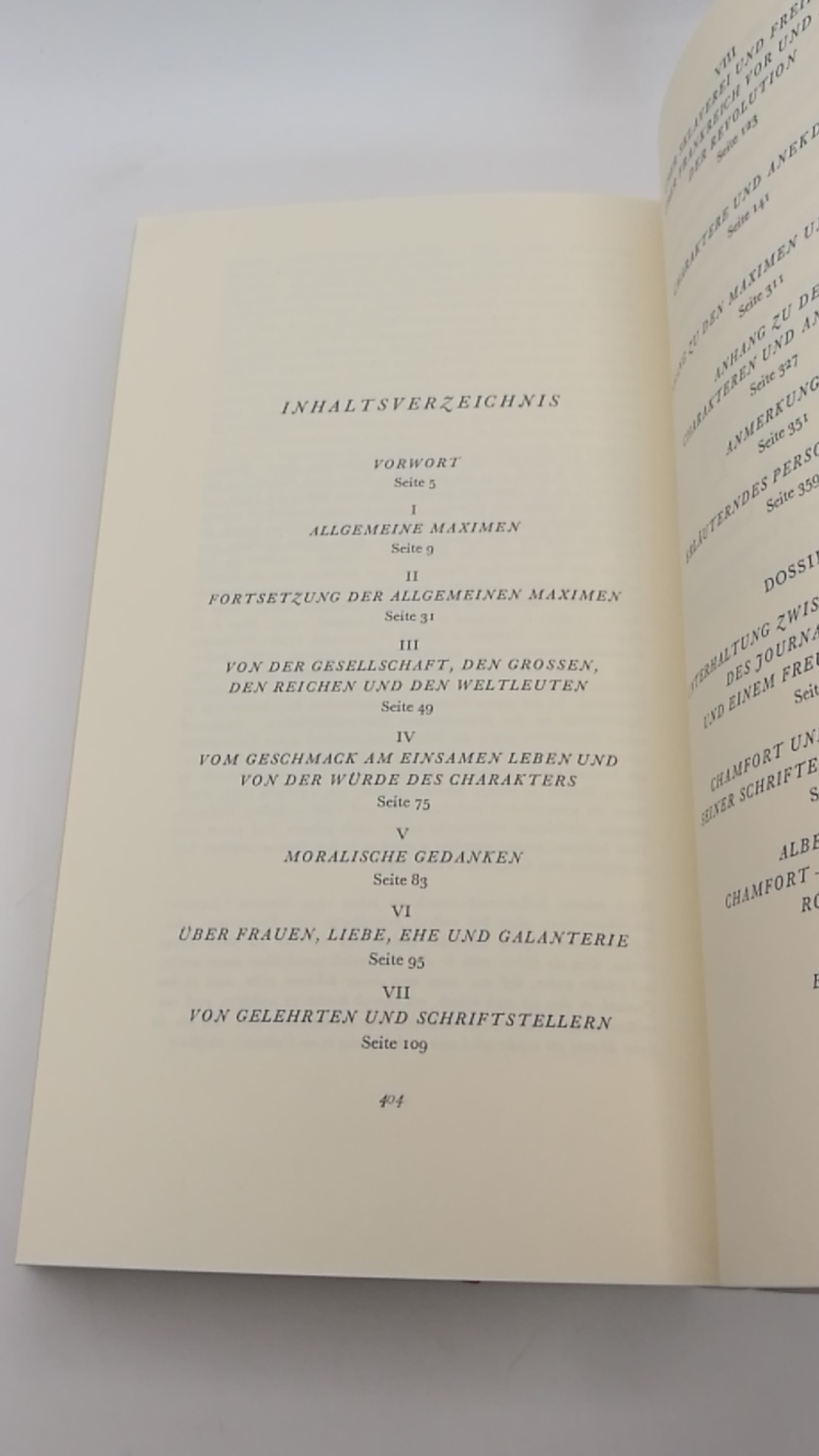 Chamfort, Sébastien Roch Nicolas: Ein Wald voller Diebe Maximen, Charaktere, Anekdoten.