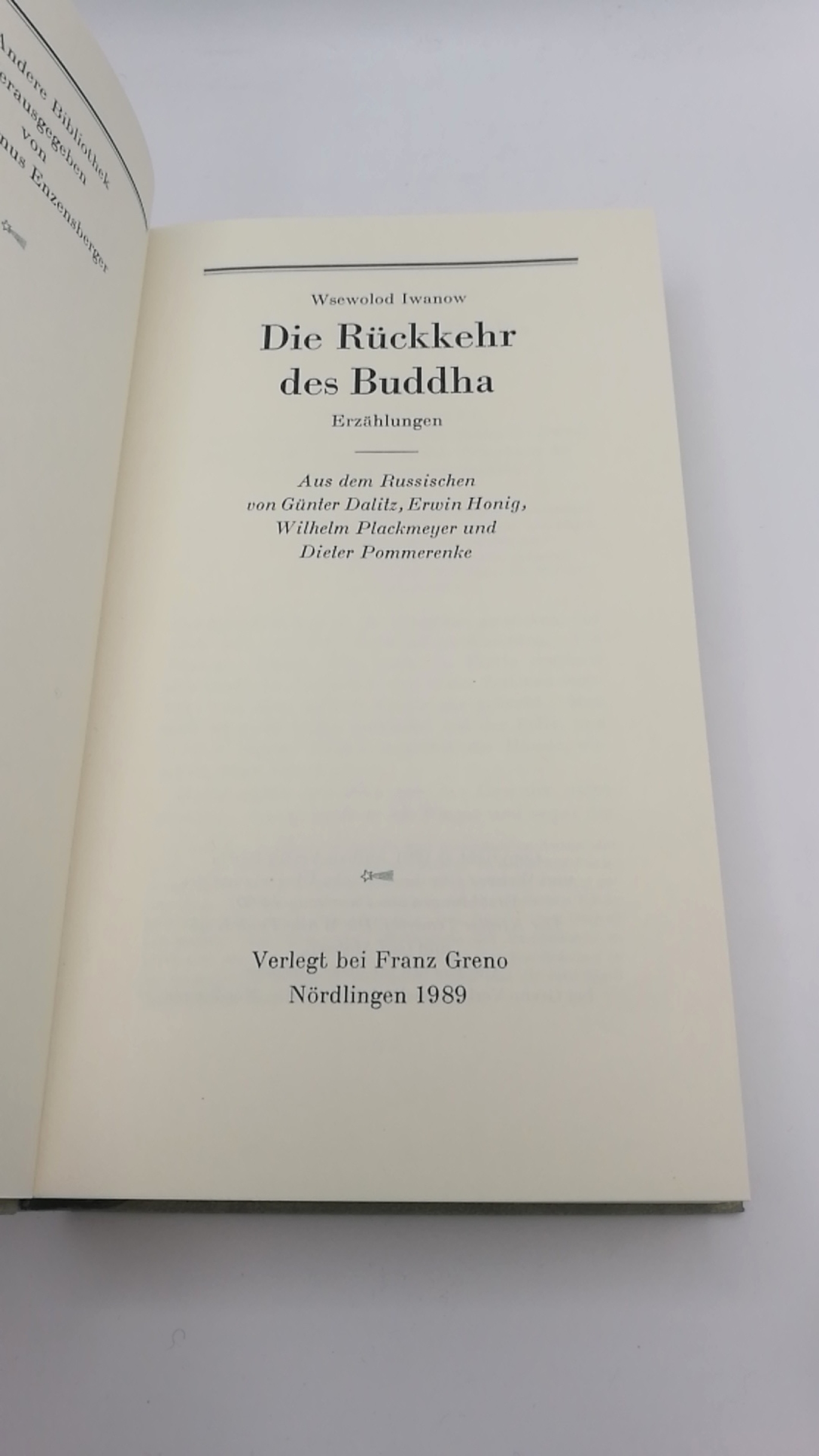 Iwanow, Wsewolod: Die Rückkehr des Buddha. Erzählungen, 