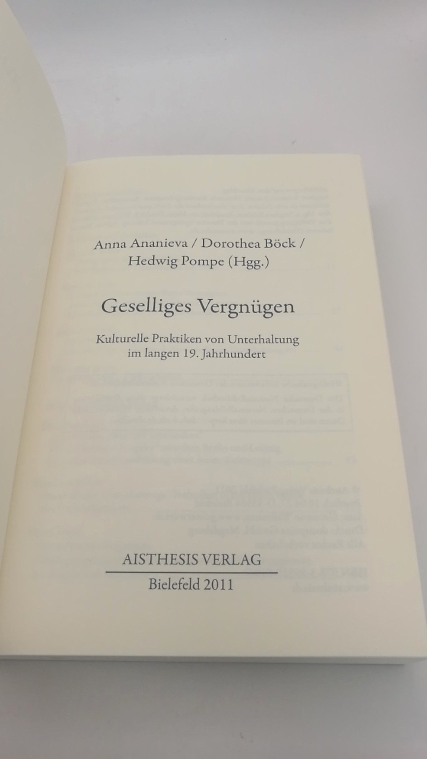 Anna Ananieva: Geselliges Vergnügen: Kulturelle Praktiken von Unterhaltung im langen 19. Jahrhundert