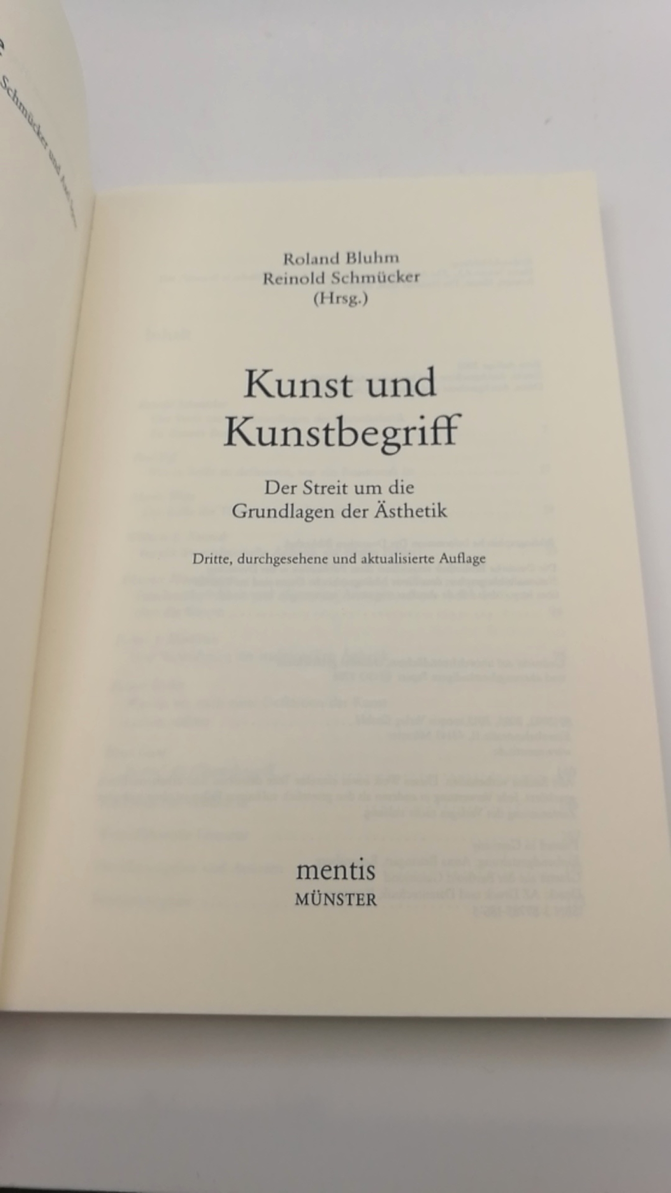 Bluhm, Roland (Hrgs.): Kunst und Kunstbegriff Der Streit um die Grundlagen der Ästhetik