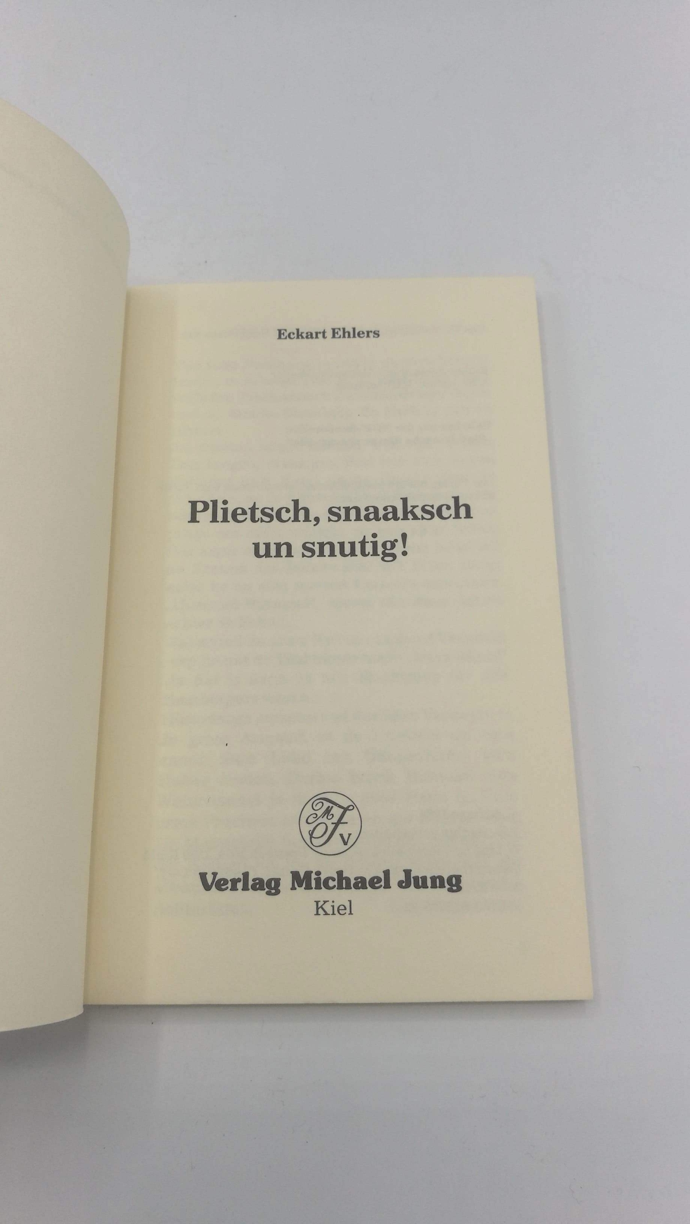 Ehlers, Eckart: Plietsch, snaaksch un snutig! 