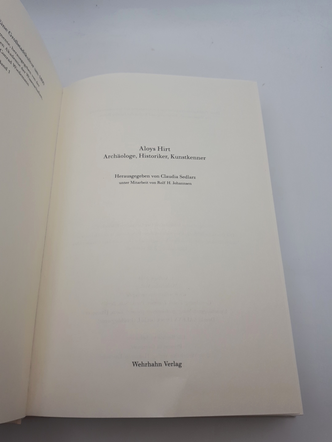 Sedlarz, Claudia (Herausgeber): Aloys Hirt - Archäologe, Historiker, Kunstkenner 