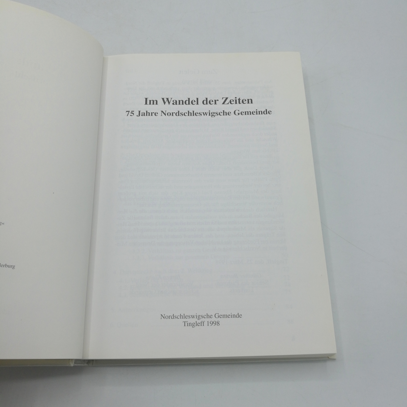 Ingrid Riese, : Im Wandel der Zeiten 75 Jahre Nordschleswigsche Gemeinde / [hrsg. von der Nordschleswigschen Gemeinde