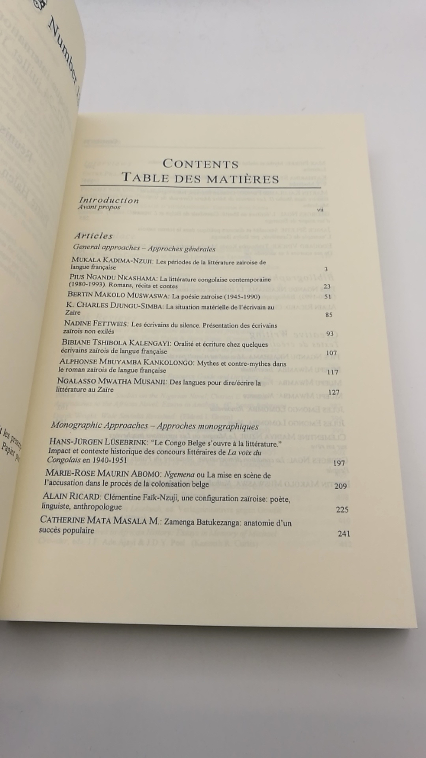 Halen, Pierre: Litteratures Du Congo-Zaire Actes Du Colloque International De Bayreuth (22-24 Juillet 1993)