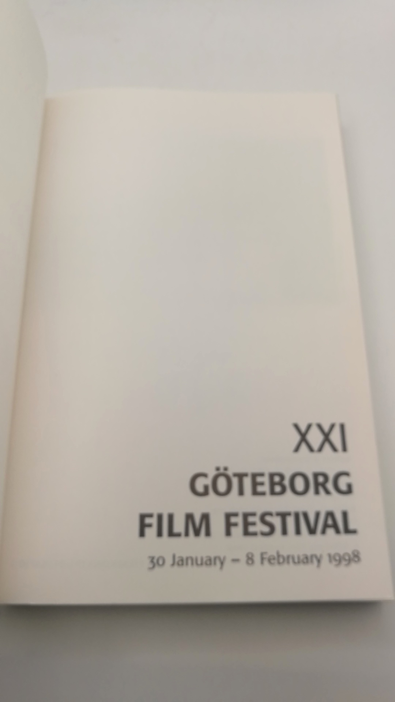 Göteborg Film Festival (Hrgs.): XXI [21] Göteborg Film Festival 30 January - 8 February 1998