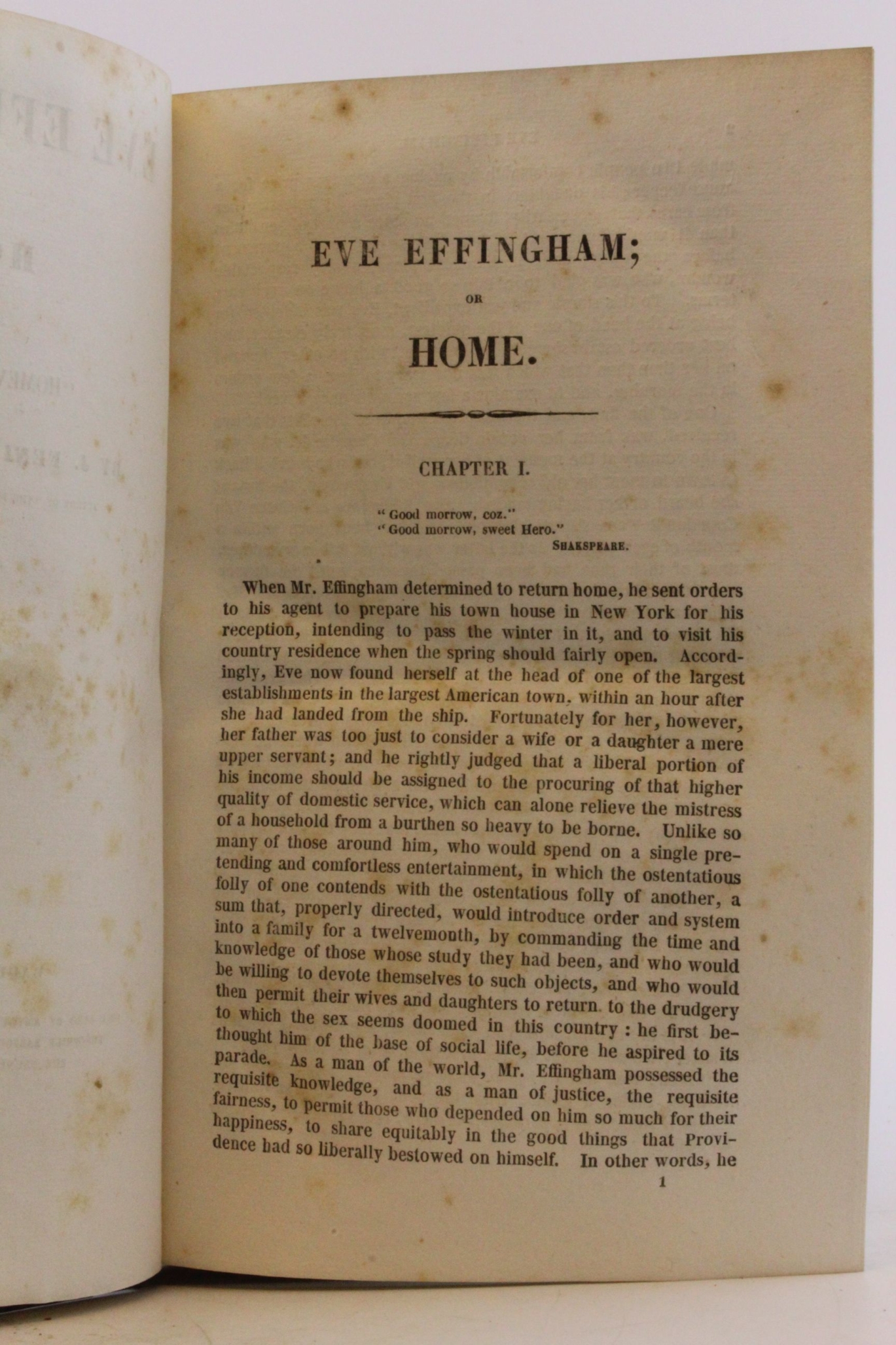 Cooper, J. Fenimore: Eve Effingham or Home, A Sequel to "Homeward Bound"