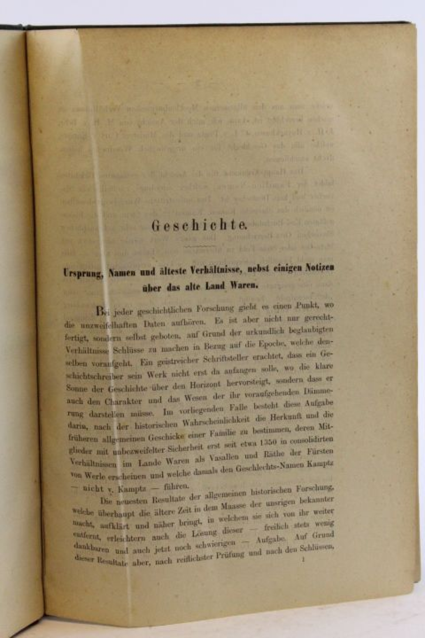 Kamptz, C. G. J. von: Die Familie von Kamptz Als Manuscript gedruckt